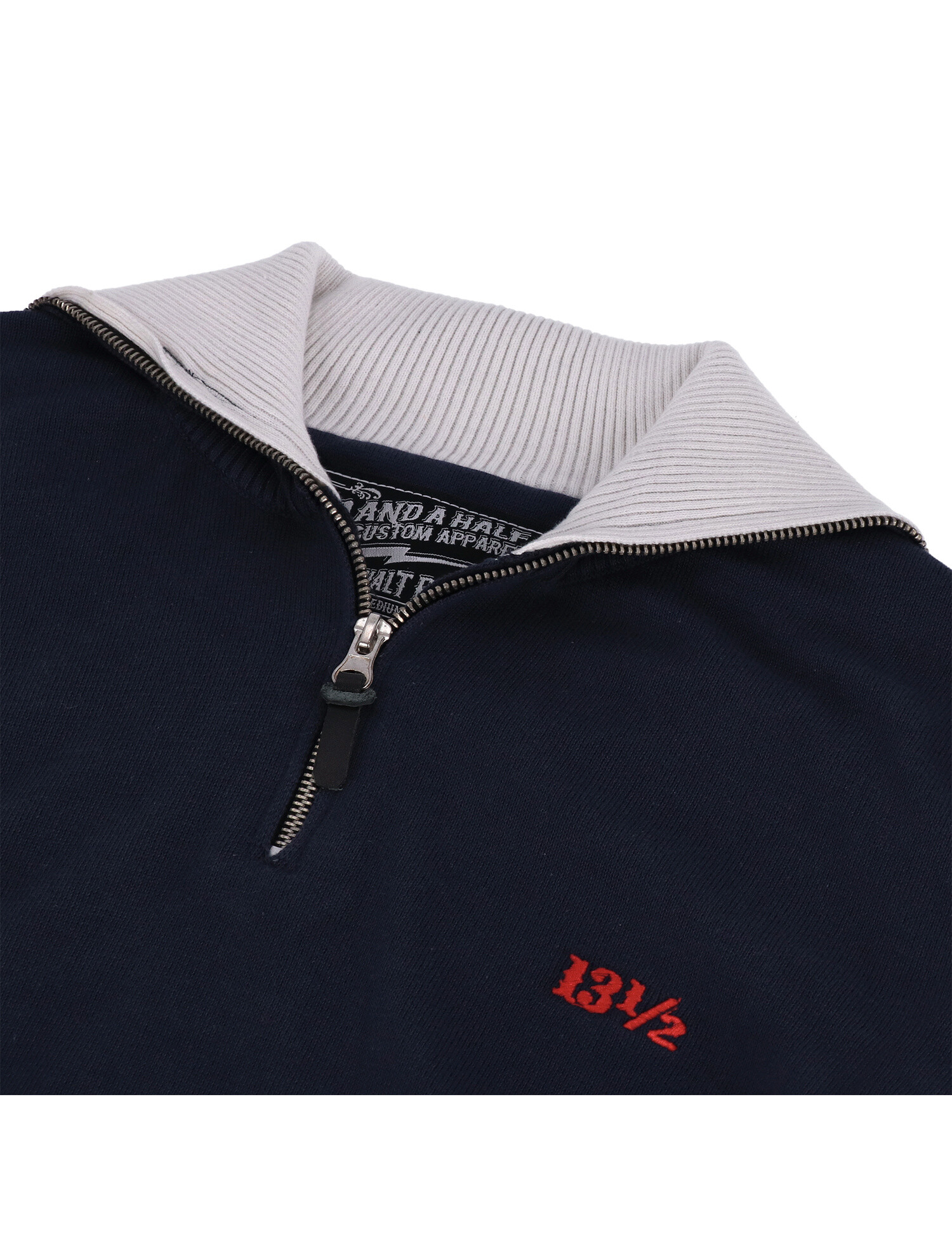 13 and a half 13 1/2 Outlaw half-zip sweater black/red - Copy