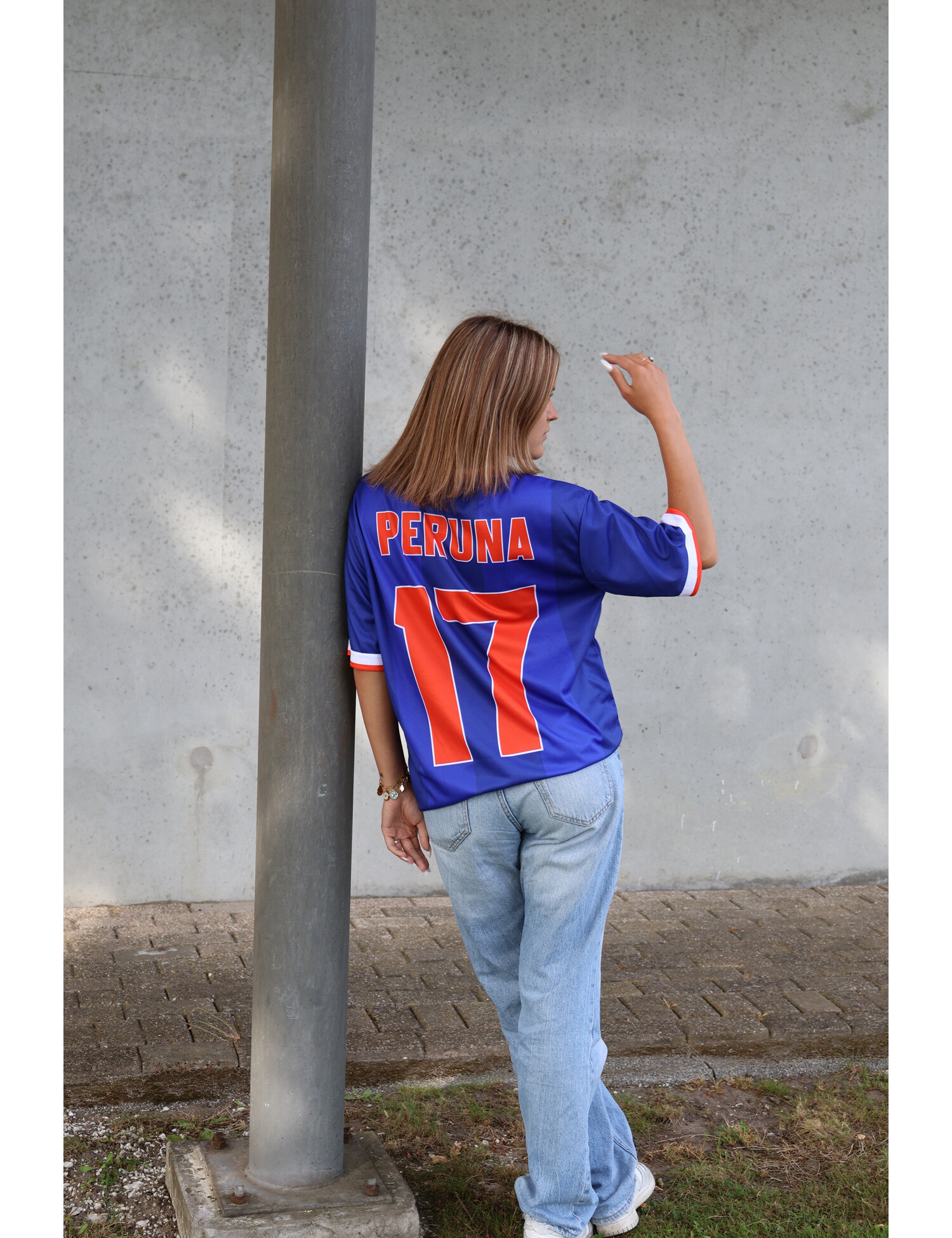Roeg Peruna LE football jersey