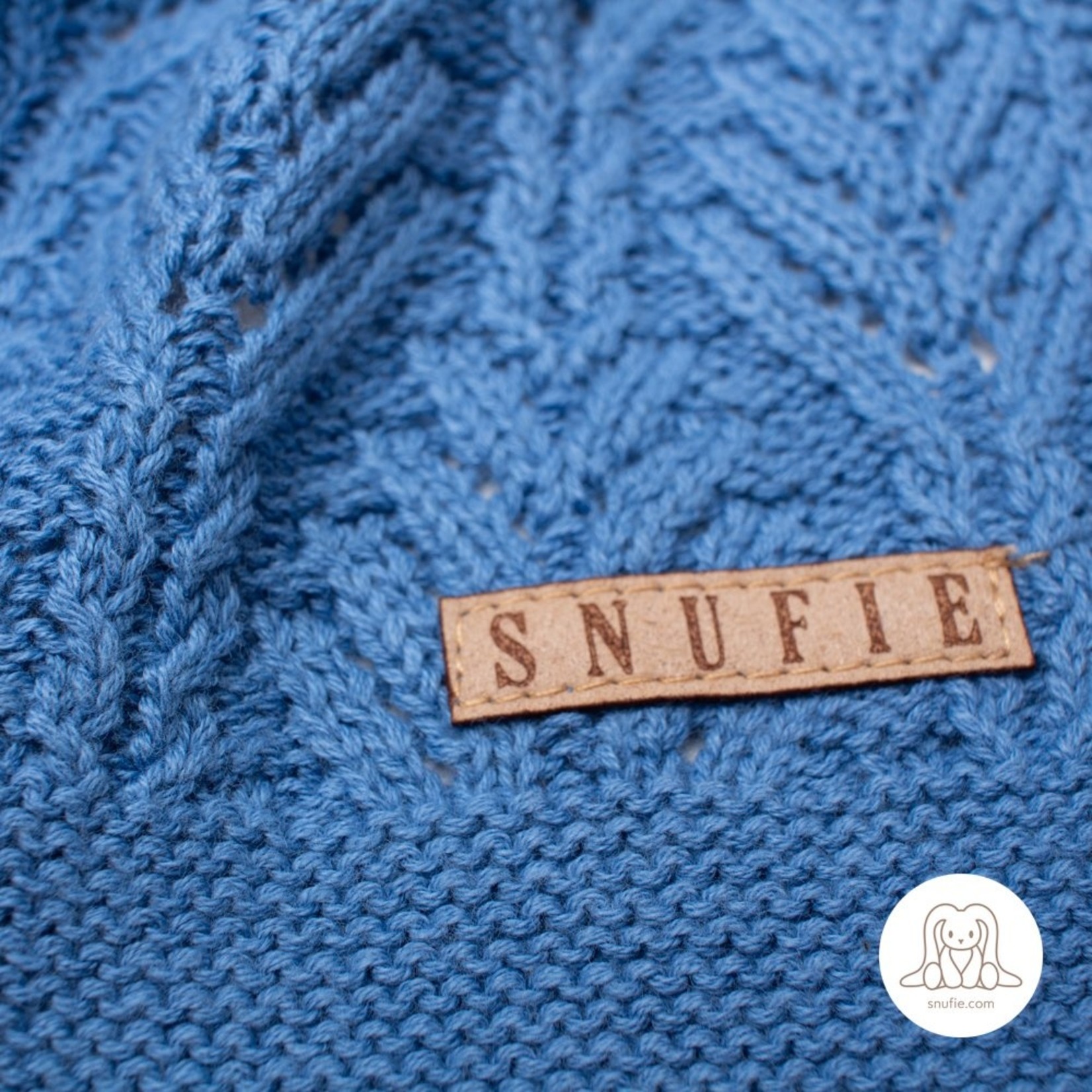 Snufie Baby Blanket | FAN KNIT | Cornflower Blue