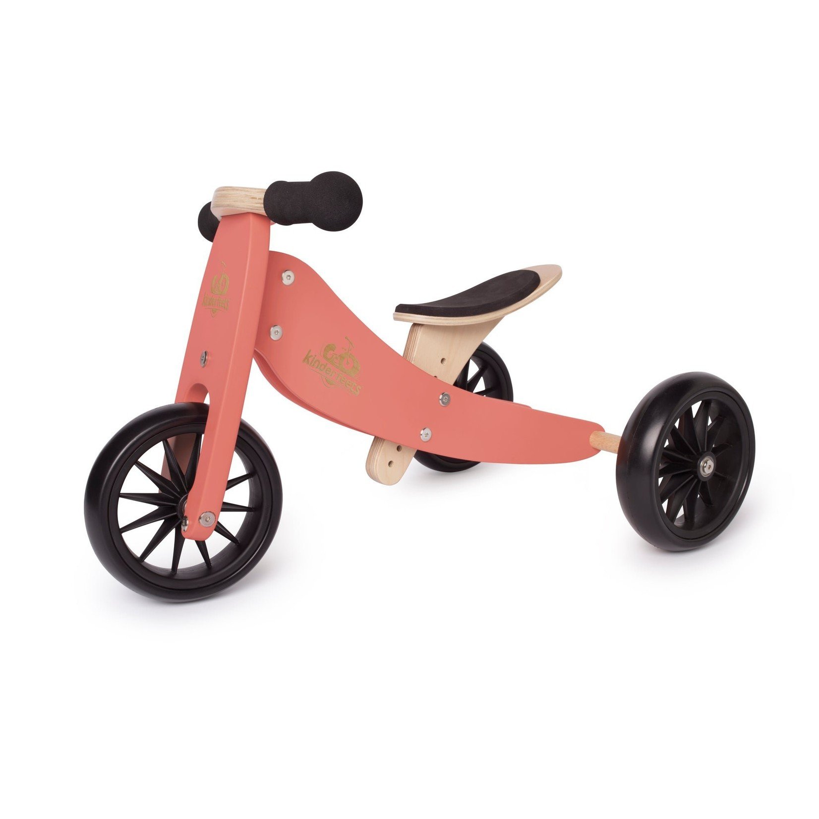 Kinderfeets Kinderfeets 2-in-1 houten loopfiets & driewieler Tiny Tot - Coral