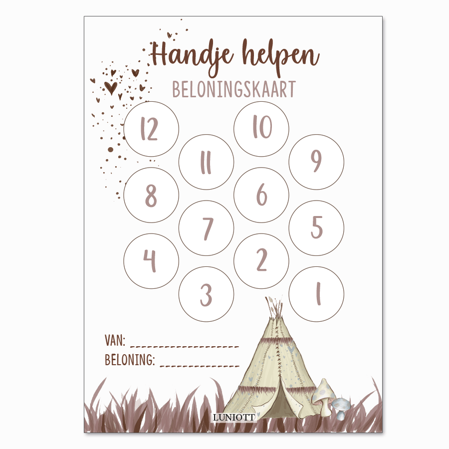 Beloningskaart handje helpen