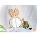 Miroir lapin en rotin