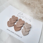 Peek-a-beau Pinces à cheveux coeurs en cuir