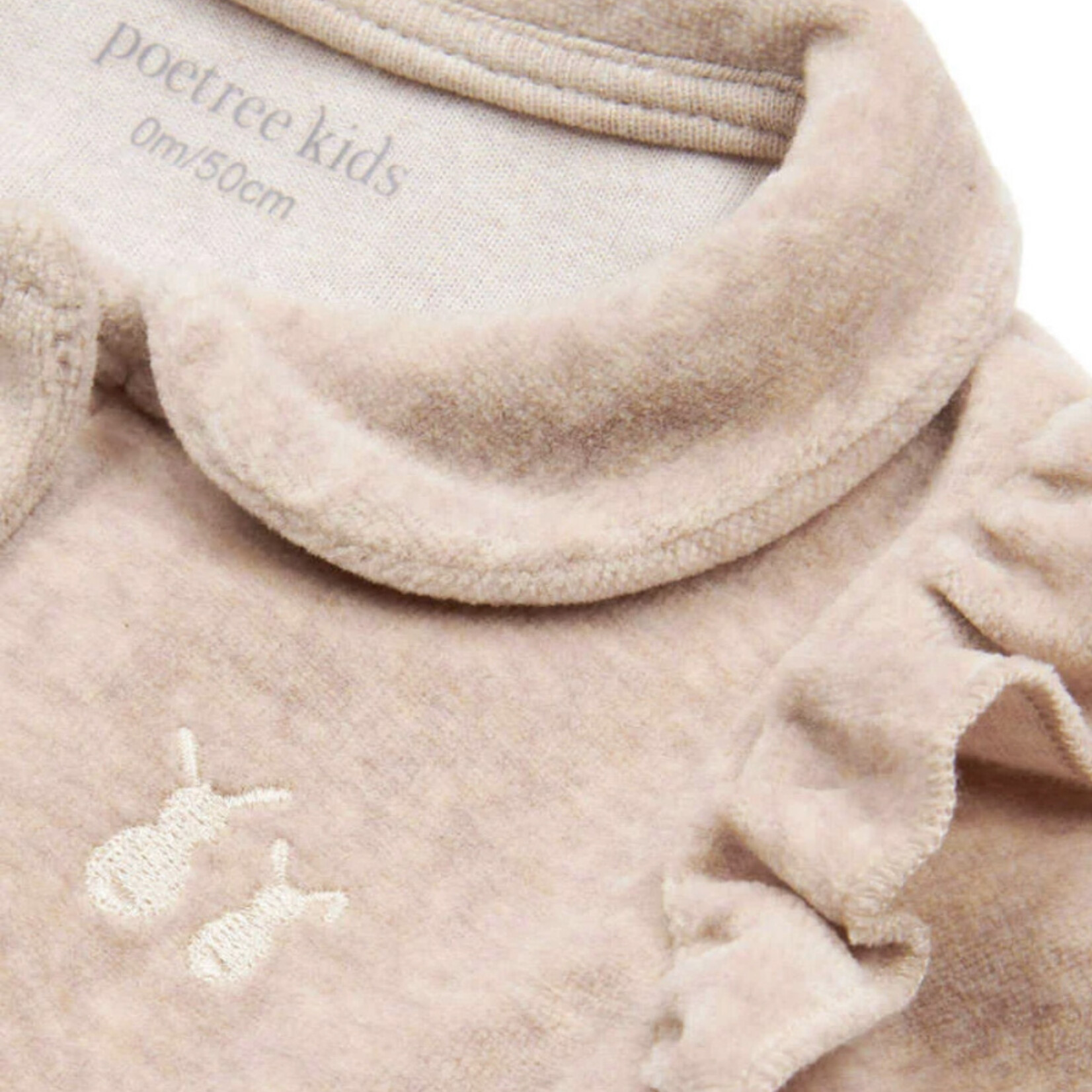 Poetree kids Babypakje velours ruffle camel