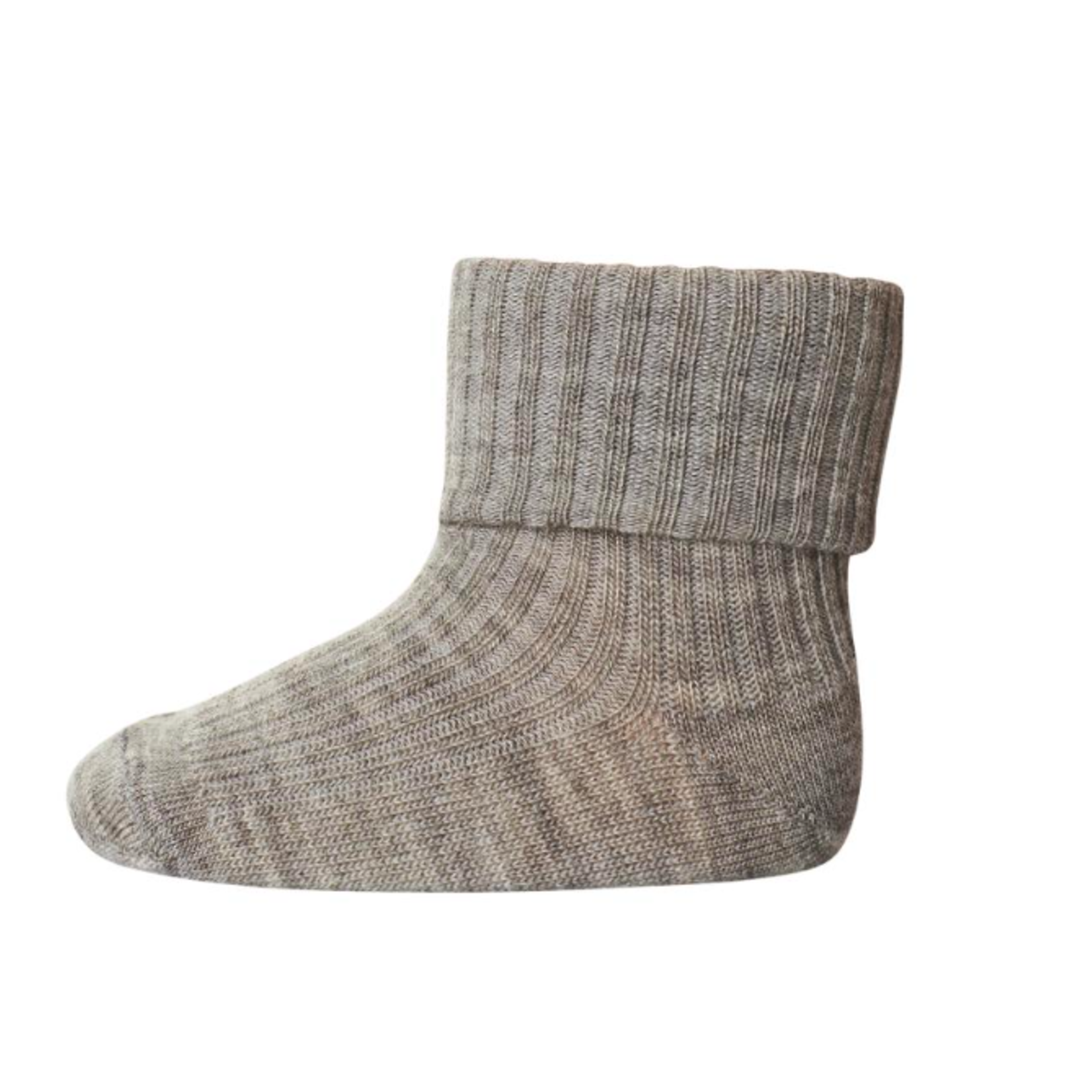 mpDenmark Chaussettes bébé en laine côtelée marron clair