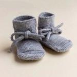 Hvid Hvid baby booties grey melange