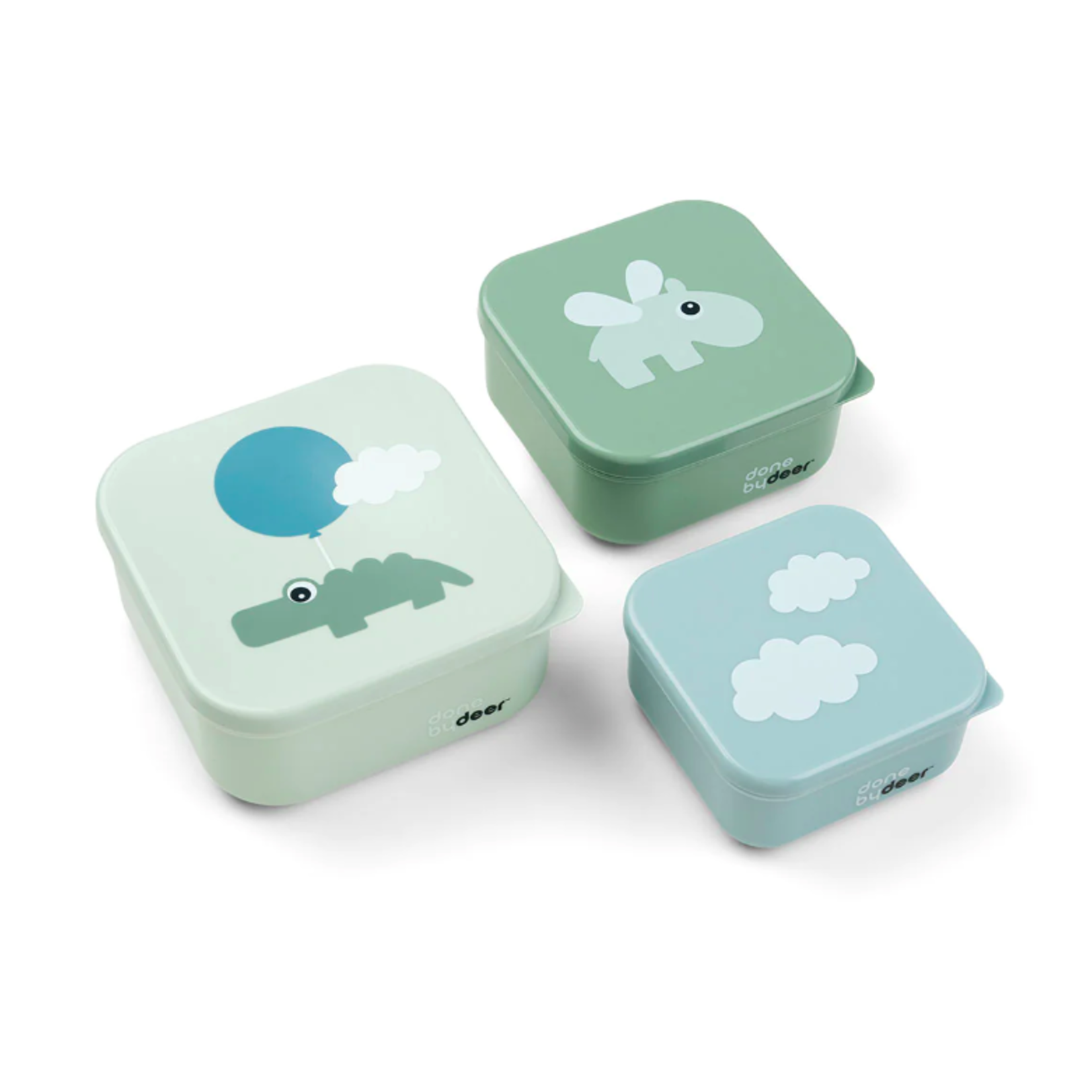 Done by deer Snack box set happy clouds green