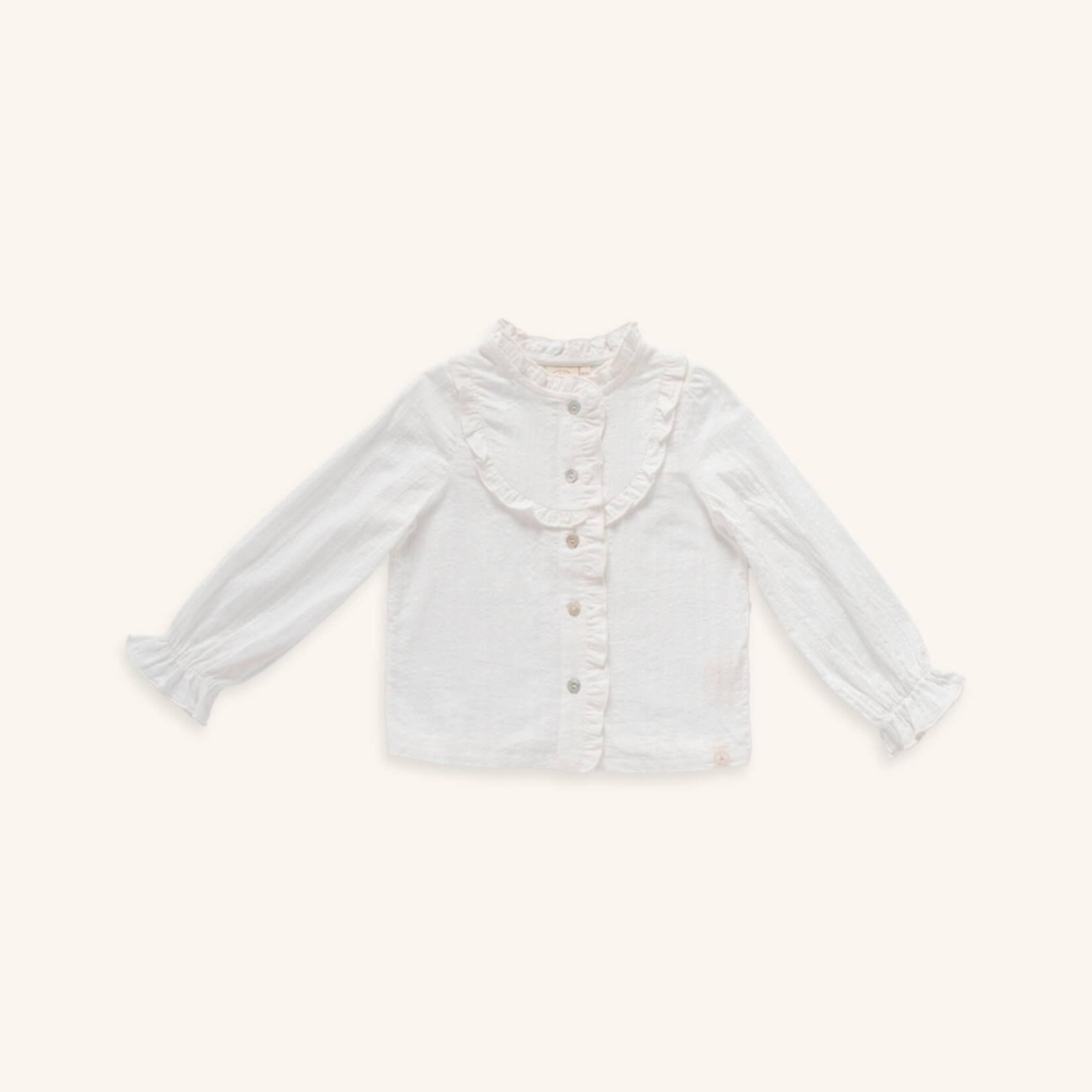 Ruffle blouse white embroidery