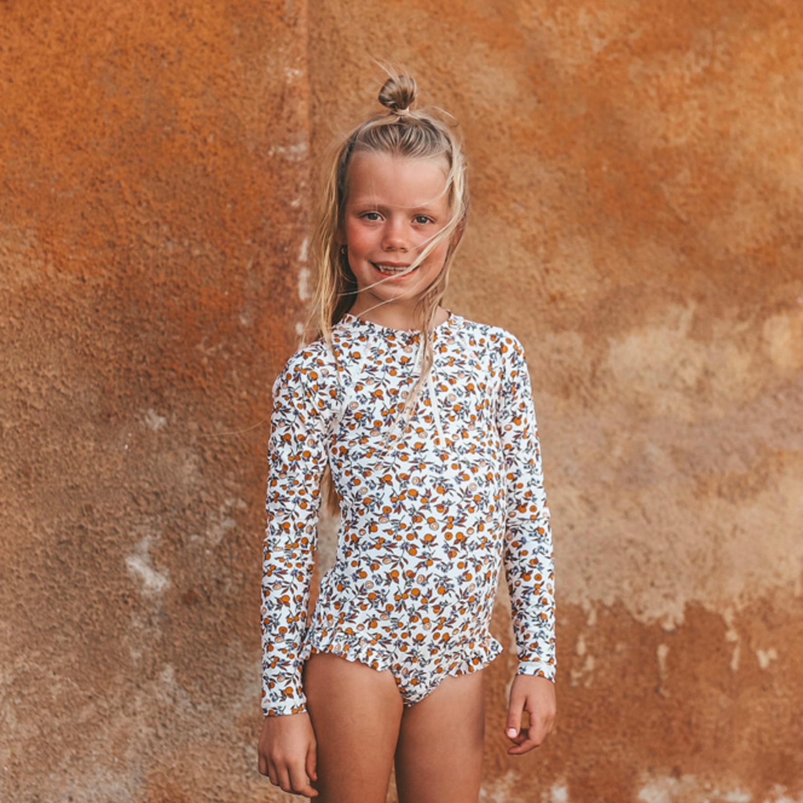 Salted Stories Maillot de bain manches longues orange | Safi