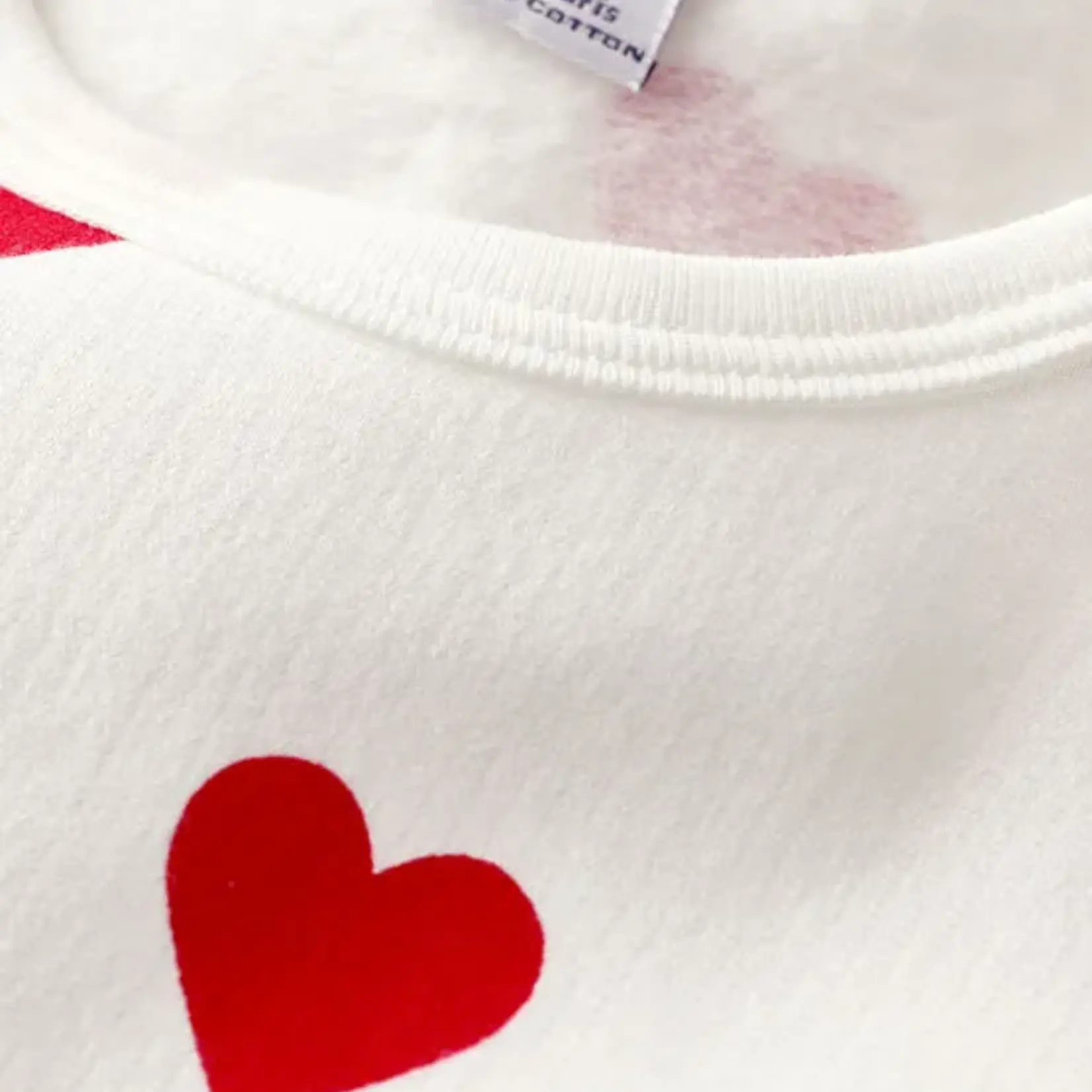 Petit Bateau Kinderpyjama molton | hartjesprint rood