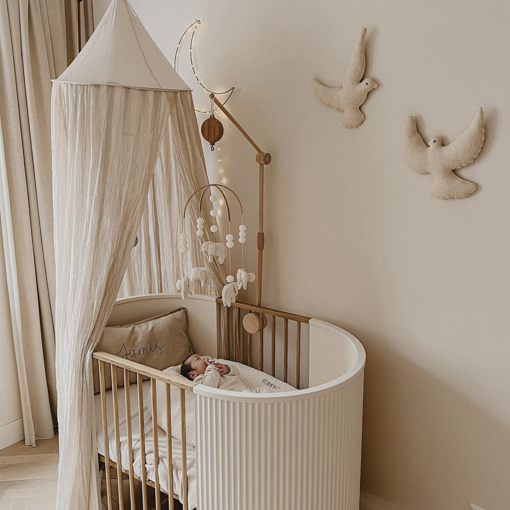 Kidsdepot Kick vilten vogel crème