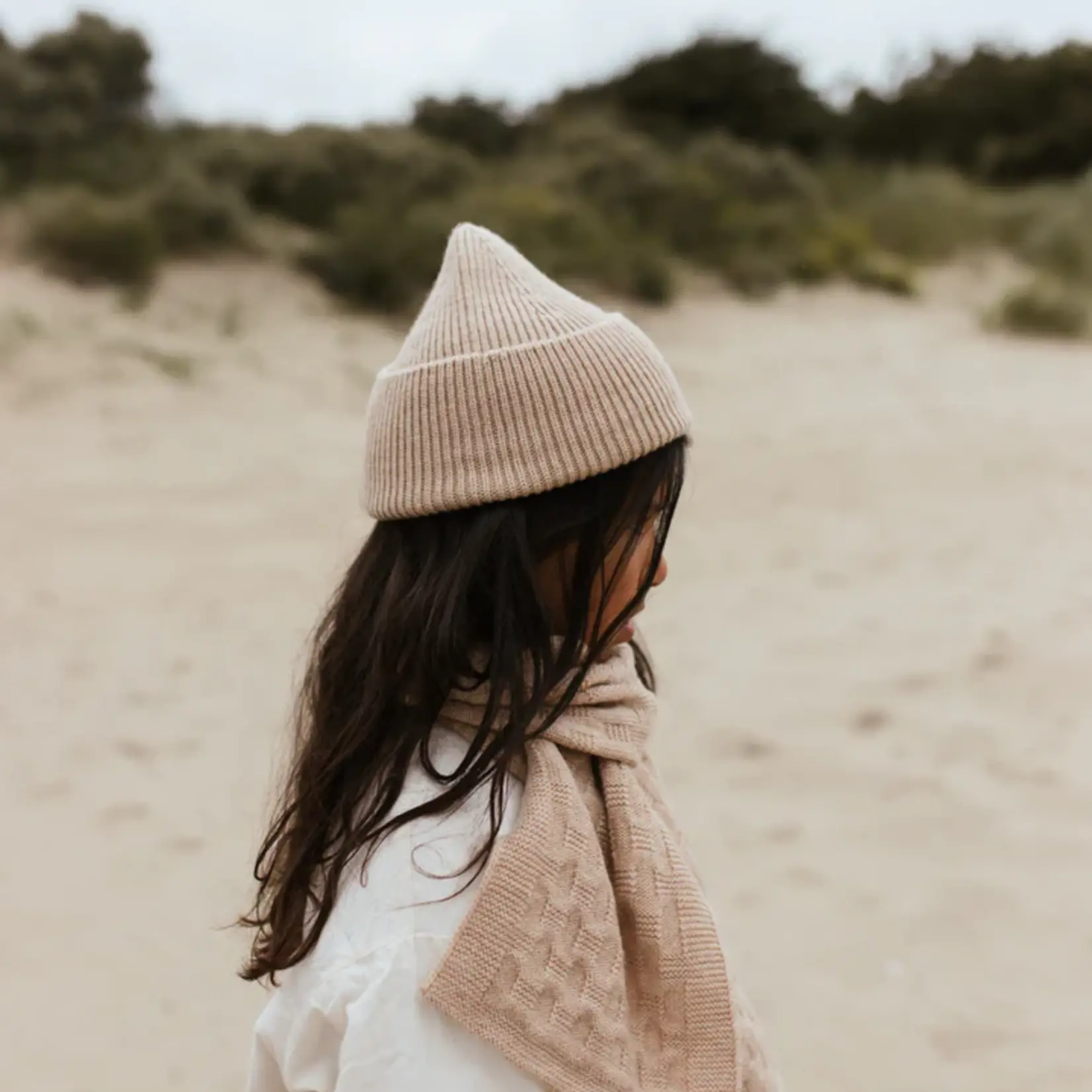 Hvid Beanie fonzie kids