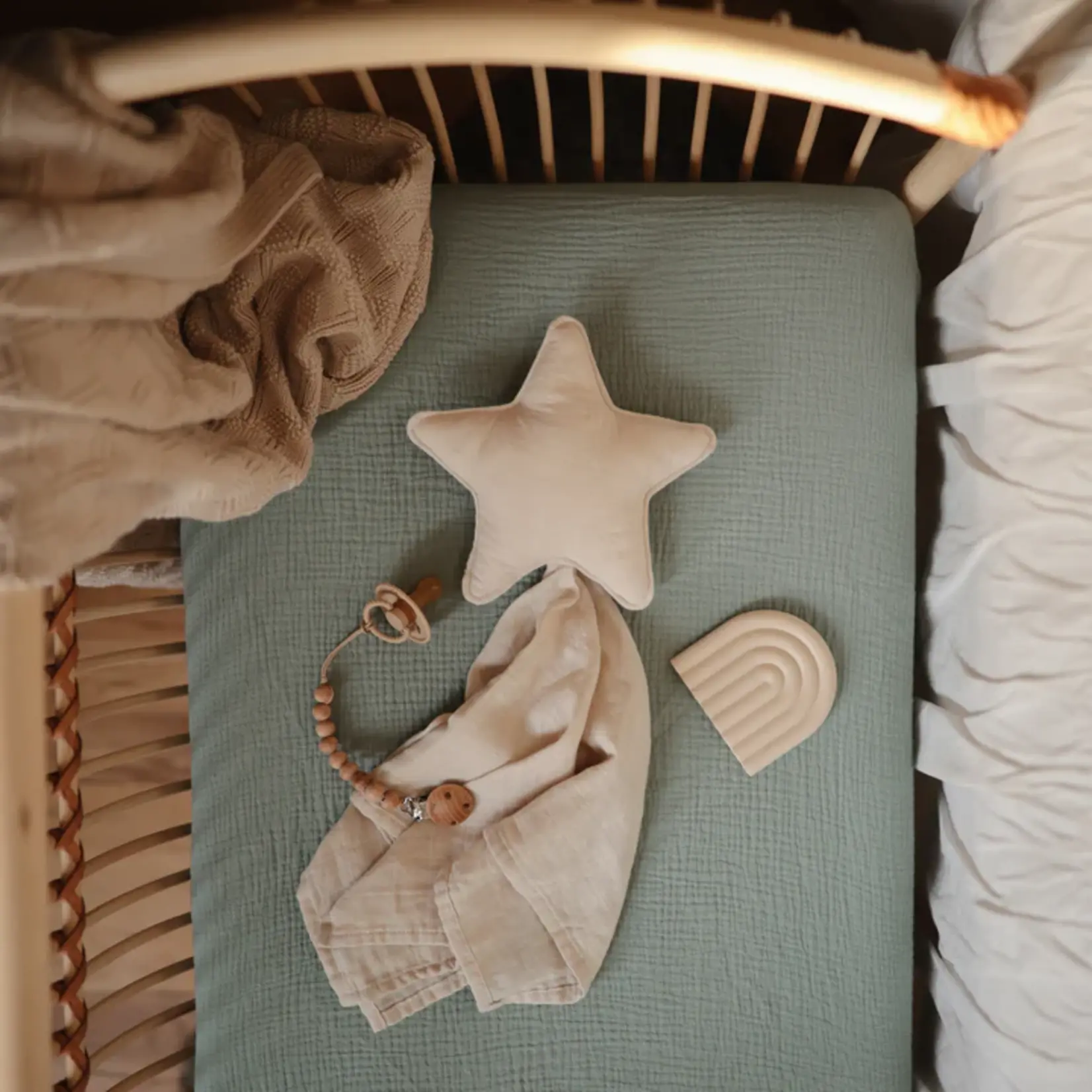 Mushie Drap de berceau extra doux en mousseline | 120 x 60