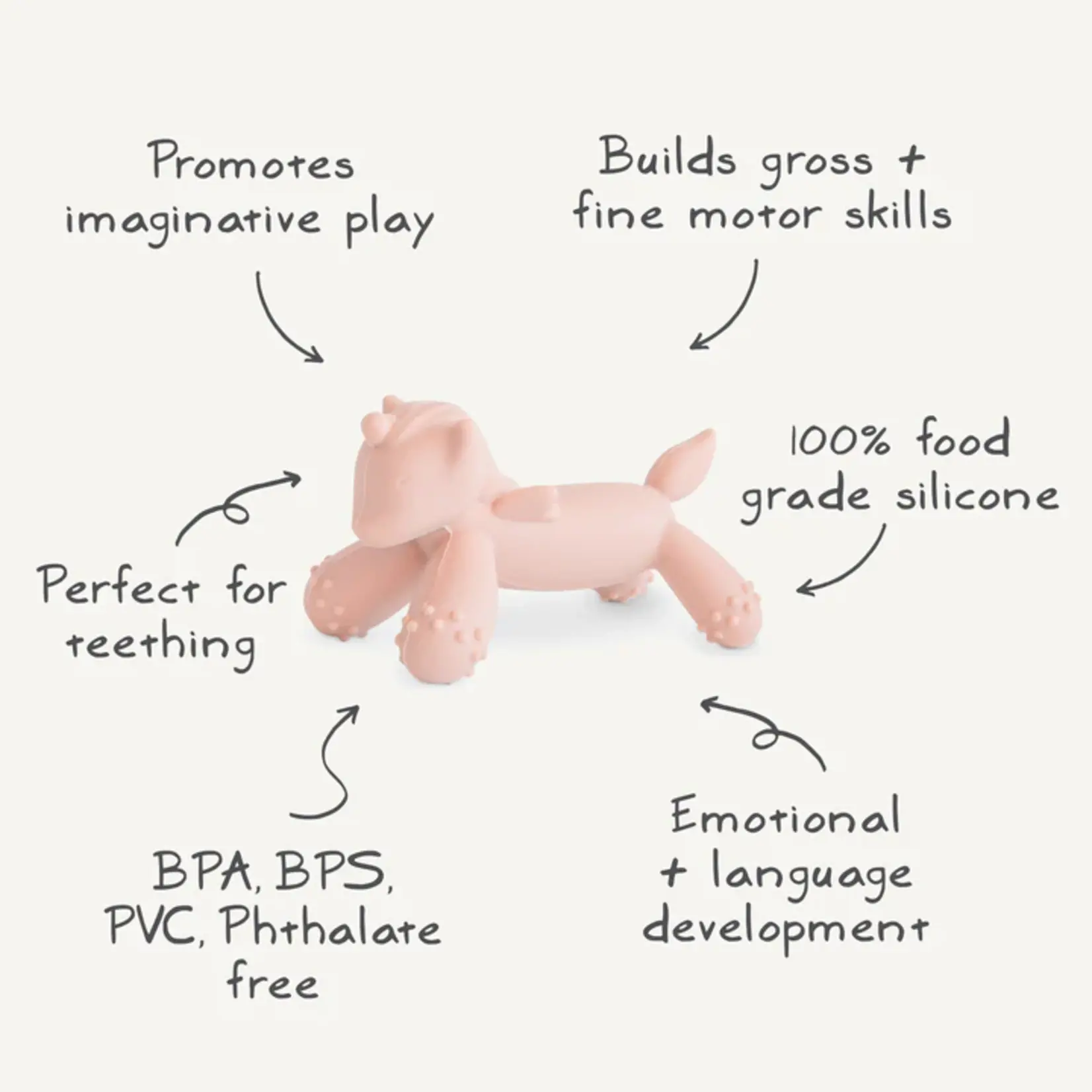 Mushie Bijtspeelgoed figurine unicorn