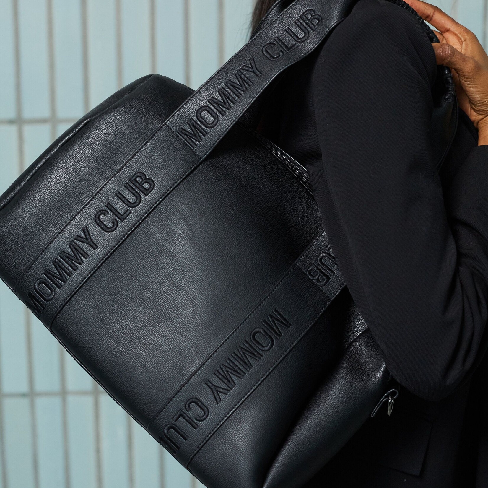 Childhome Mommy club verzorgingstas signature leather black