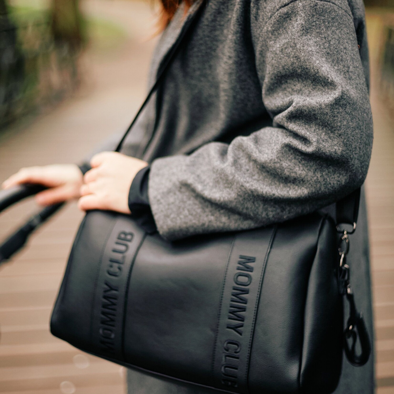 Childhome Mommy club verzorgingstas signature leather black