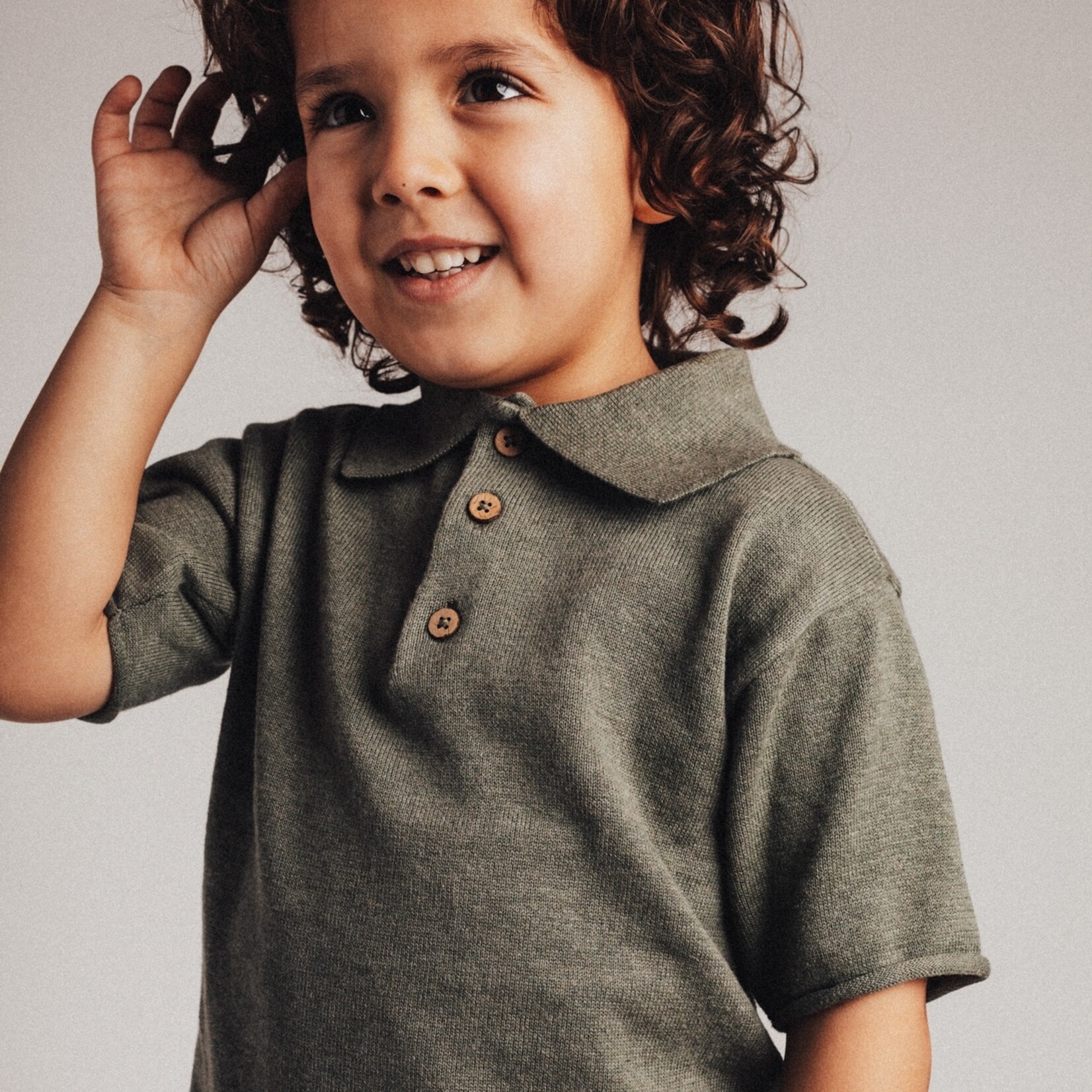 Baje Estoi knit polo shortsleeve green agave
