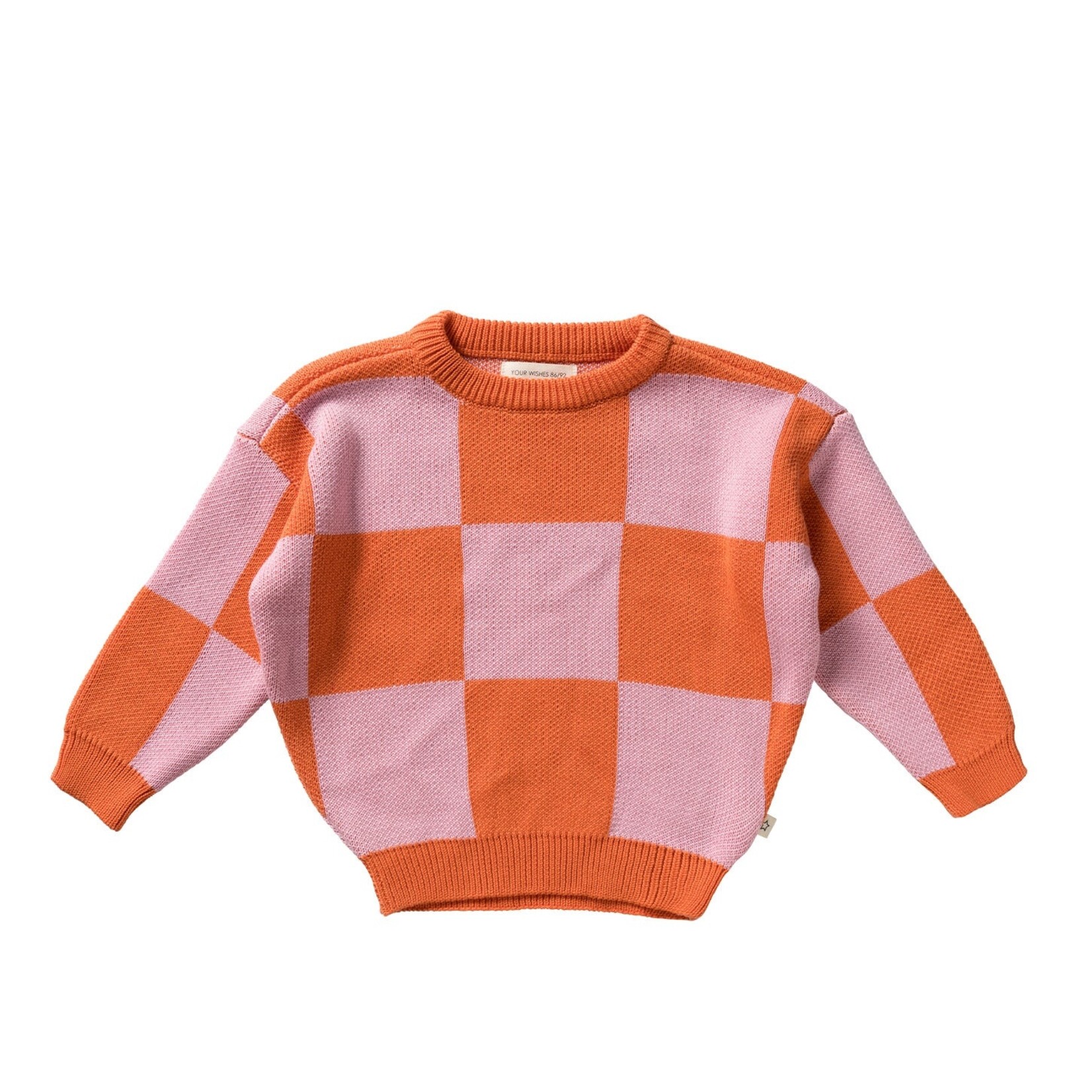 Your Wishes Check knit chunky sweater