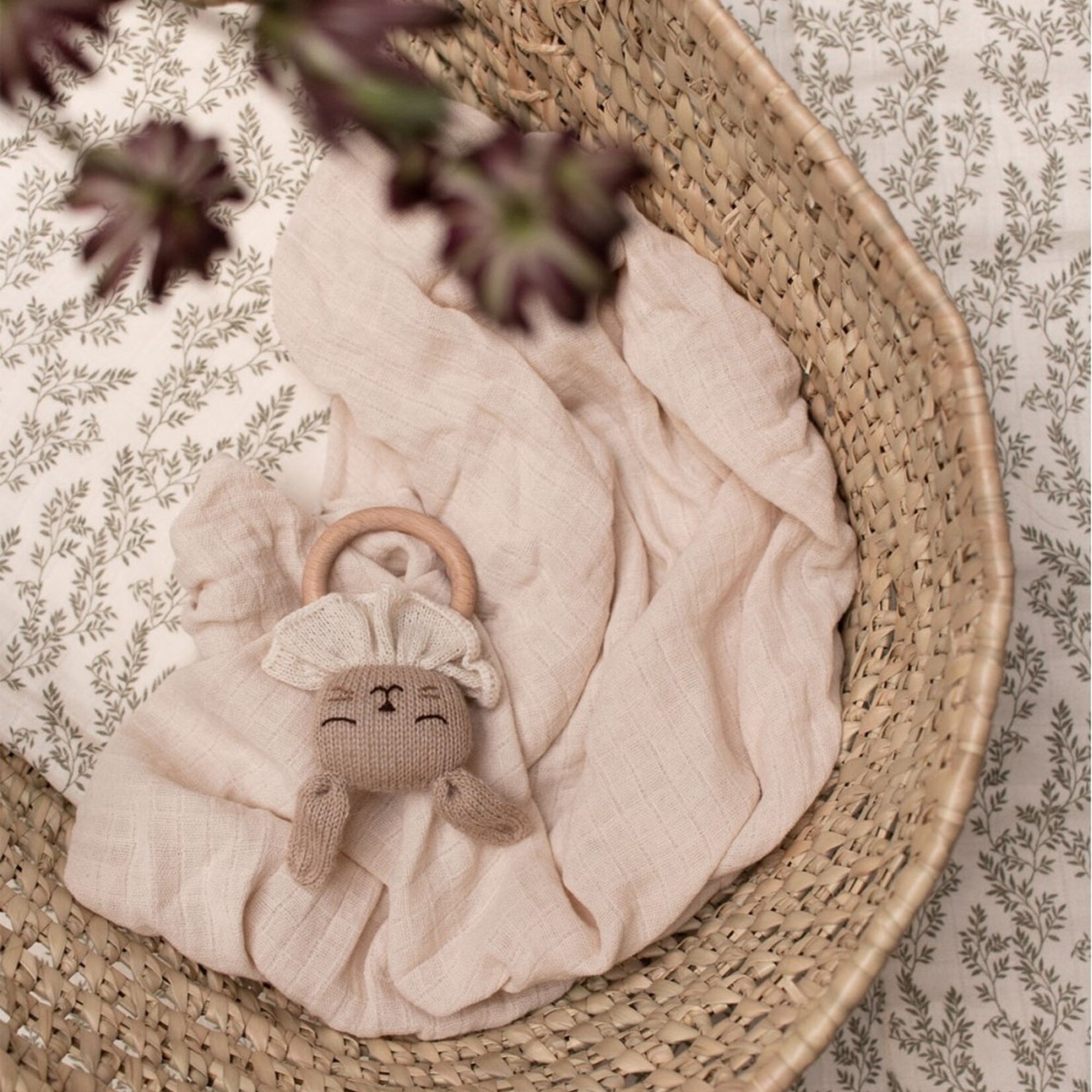 Main Sauvage Teething ring bunny sand alpaca wool