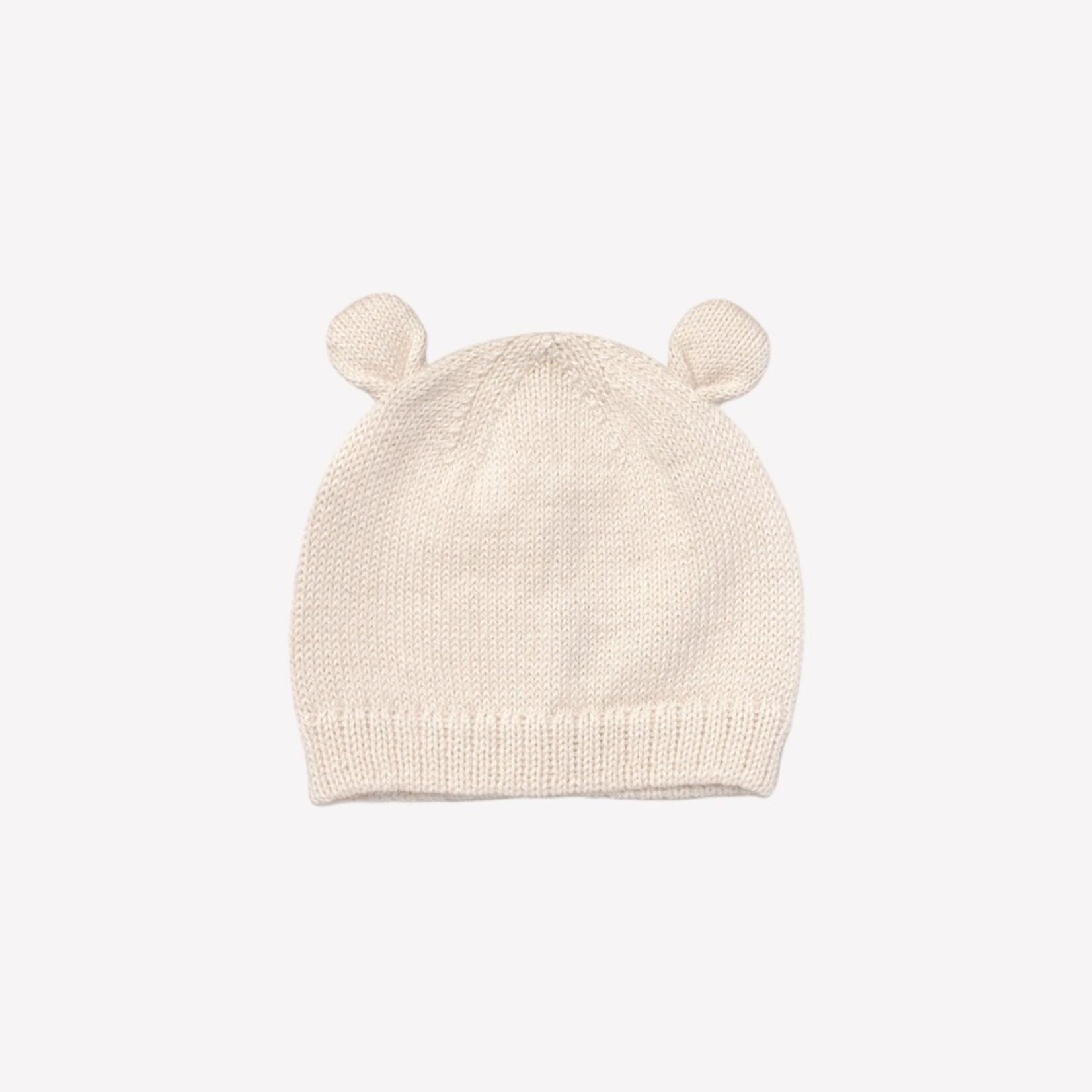 Main Sauvage Knitted baby beanie bear ecru
