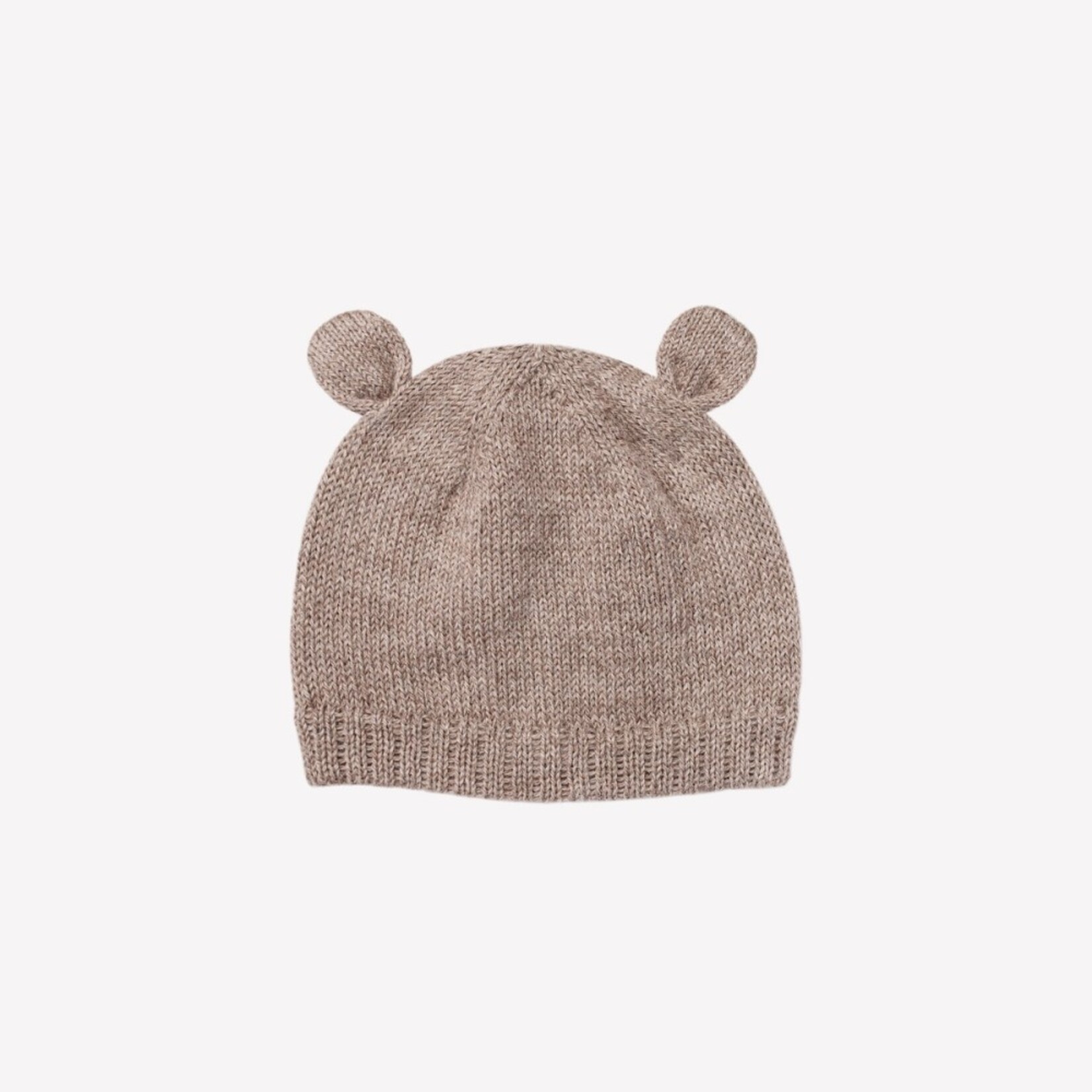 Main Sauvage Knitted baby beanie bear oat