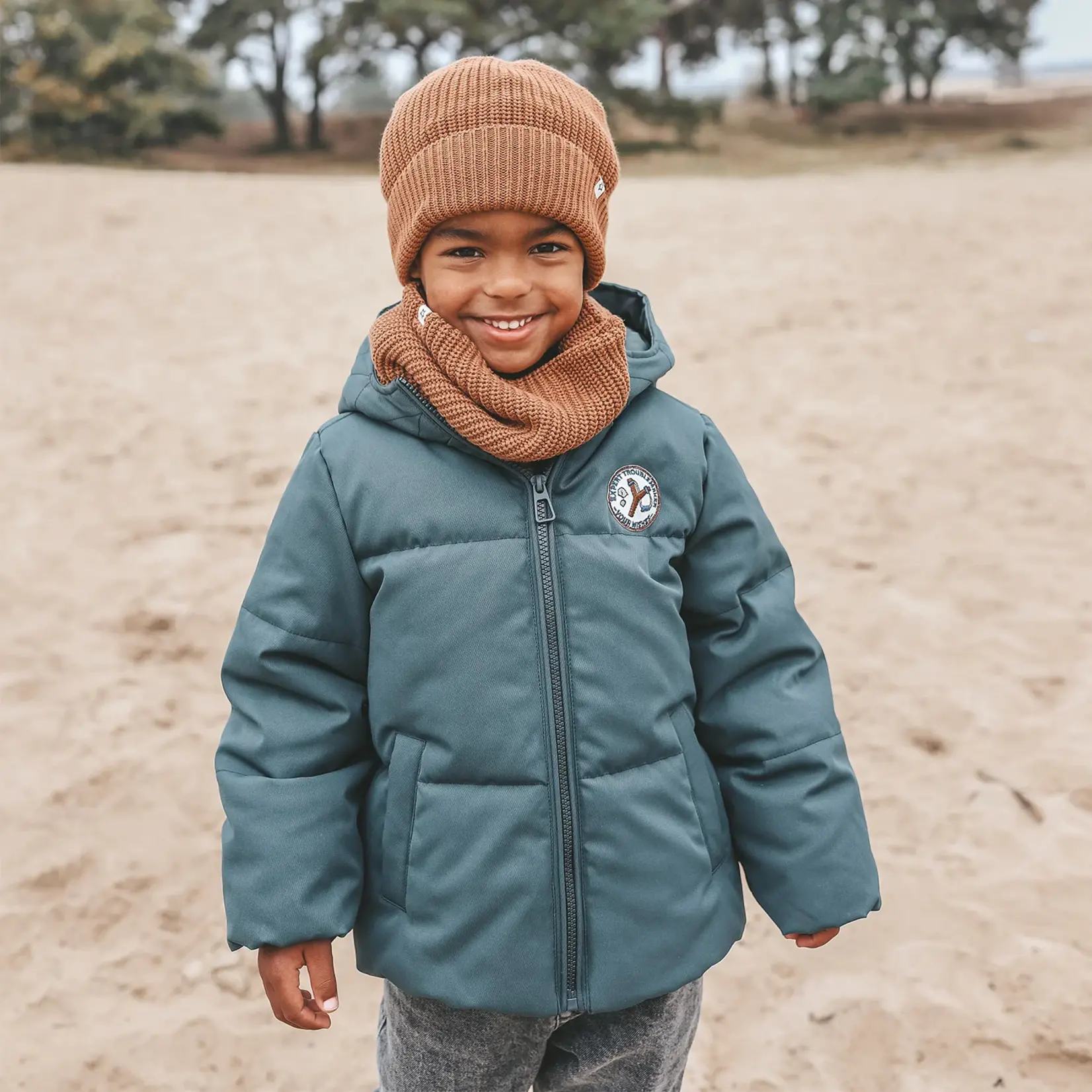 Your Wishes Puffer jacket solid teal groen
