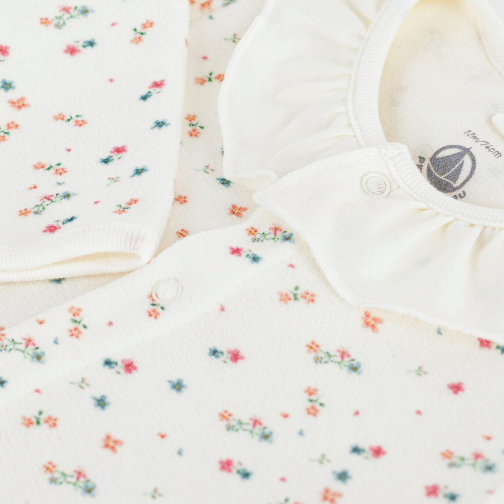 Petit Bateau Pyjama bébé velours | imprimé floral