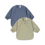 Konges Sløjd Ensemble bavoir avec manches | tea stripe & flint stone