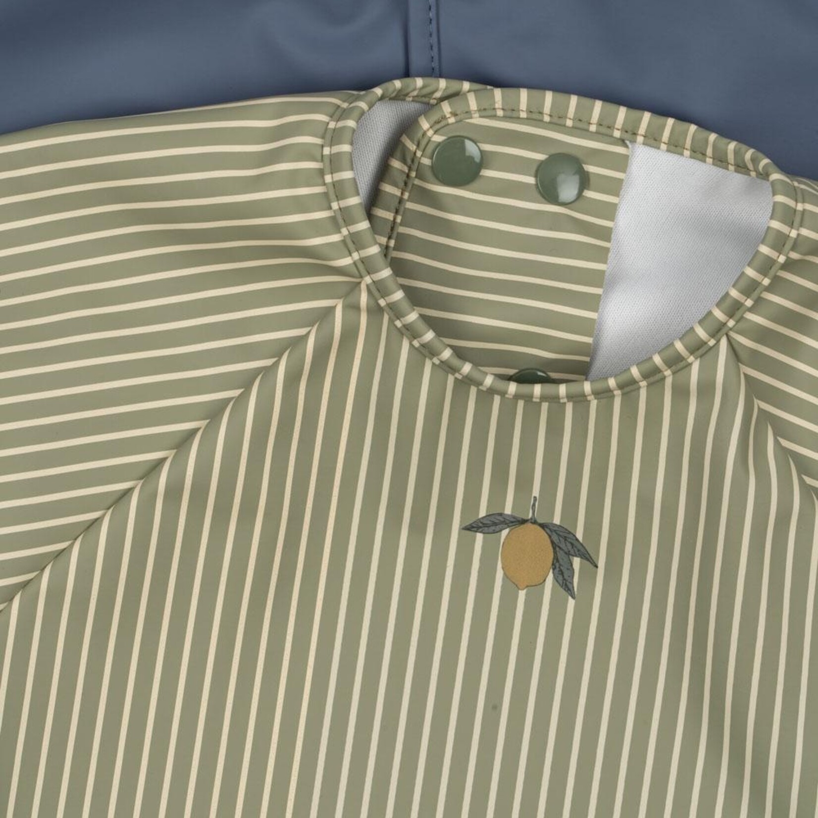 Konges Sløjd Ensemble bavoir avec manches | tea stripe & flint stone