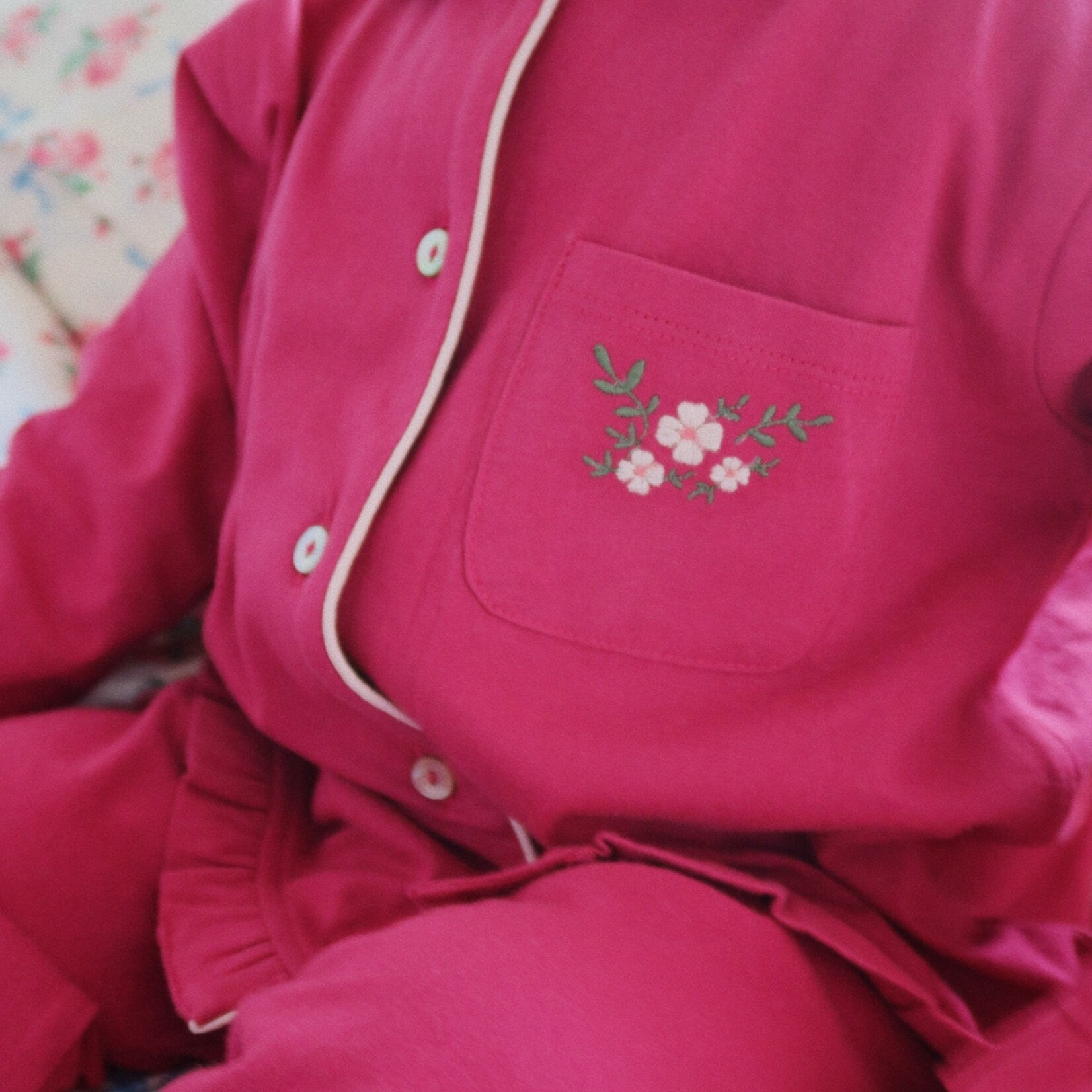 Konges Sløjd Pio frill pyjama set | sangria
