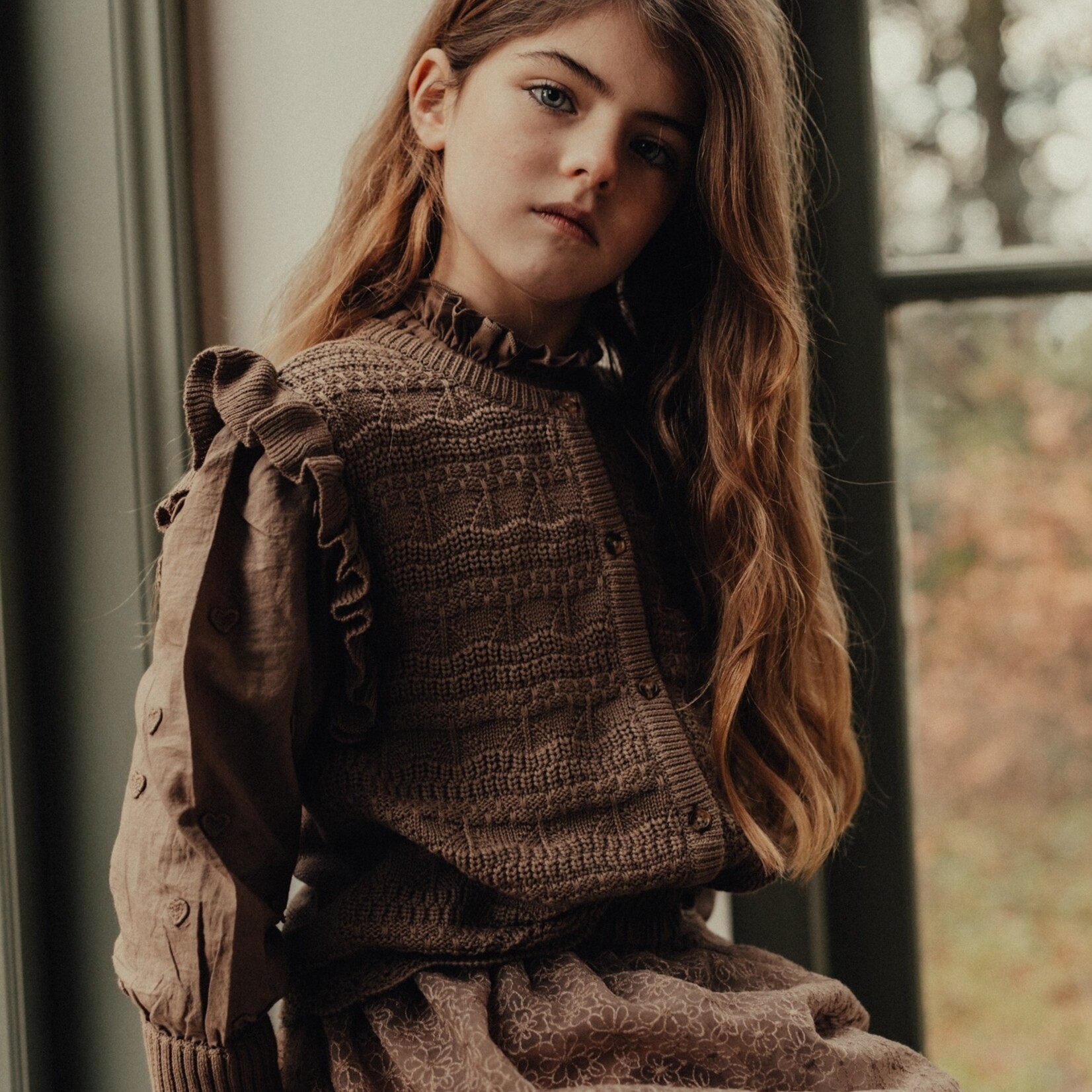 Baje Morgins blouse knit | brown cacao