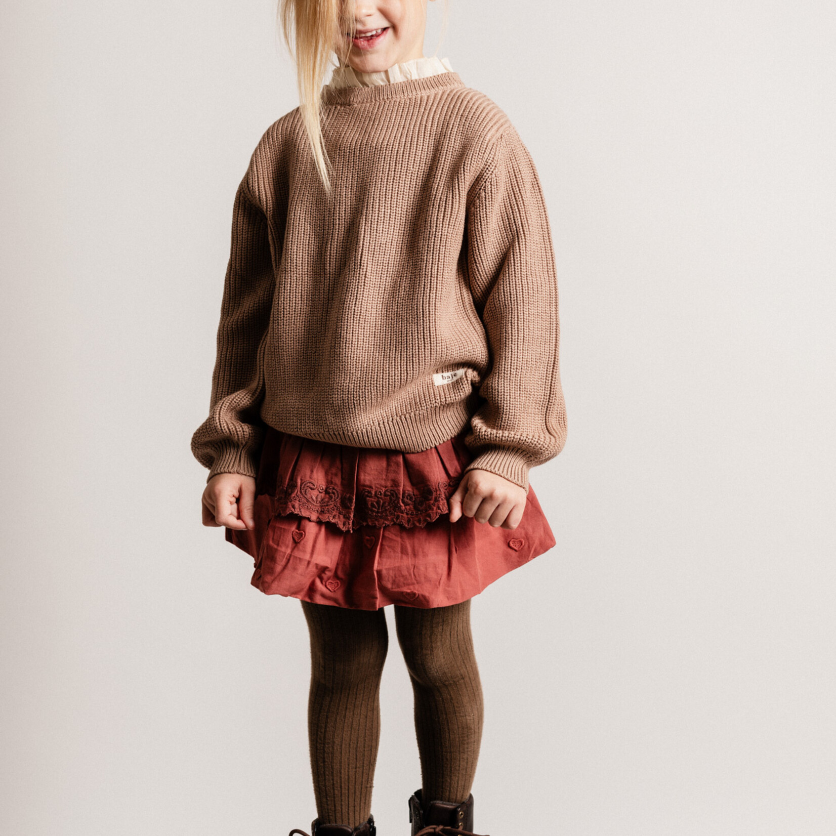 Baje Soho sweater knit | peach almond