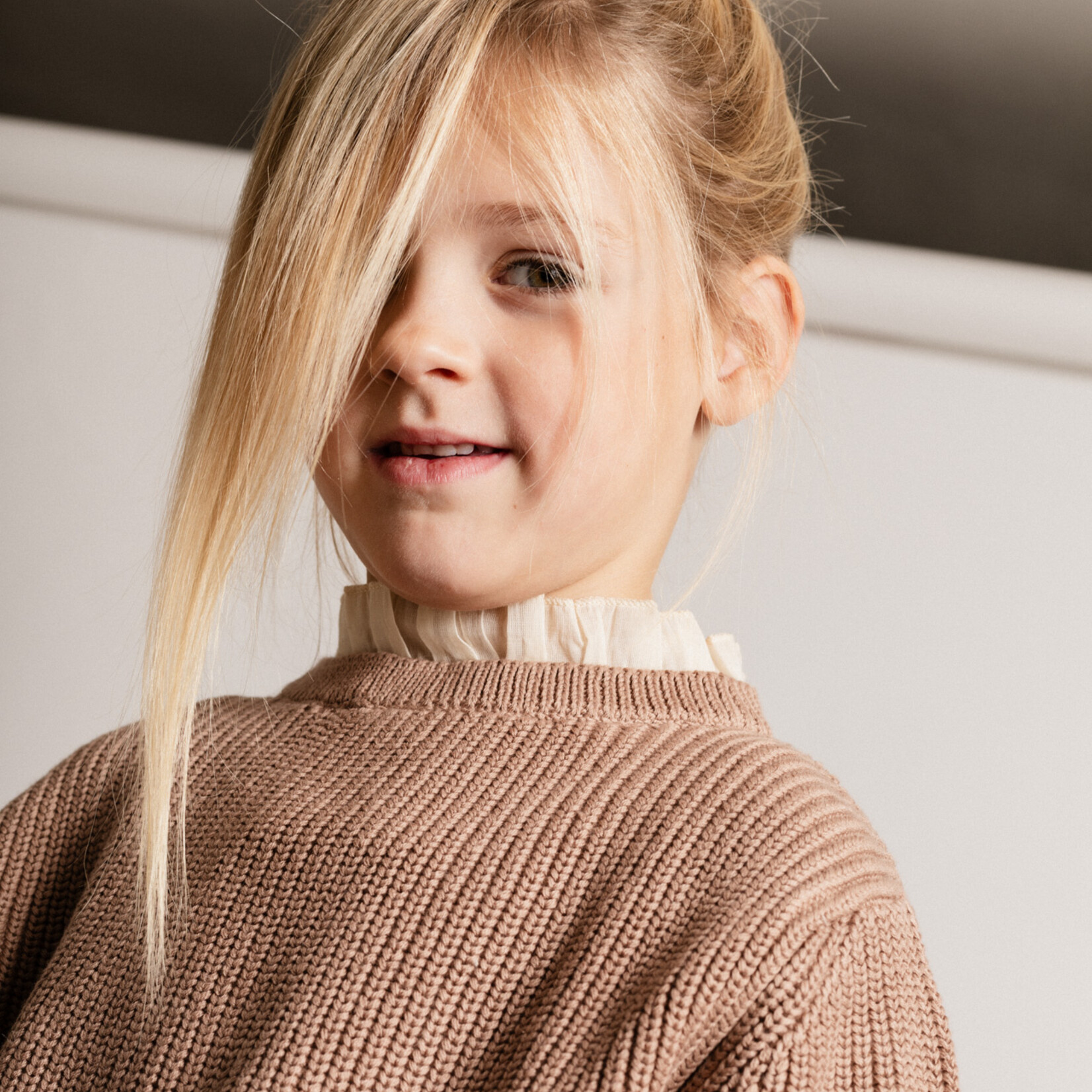 Baje Soho sweater knit | peach almond