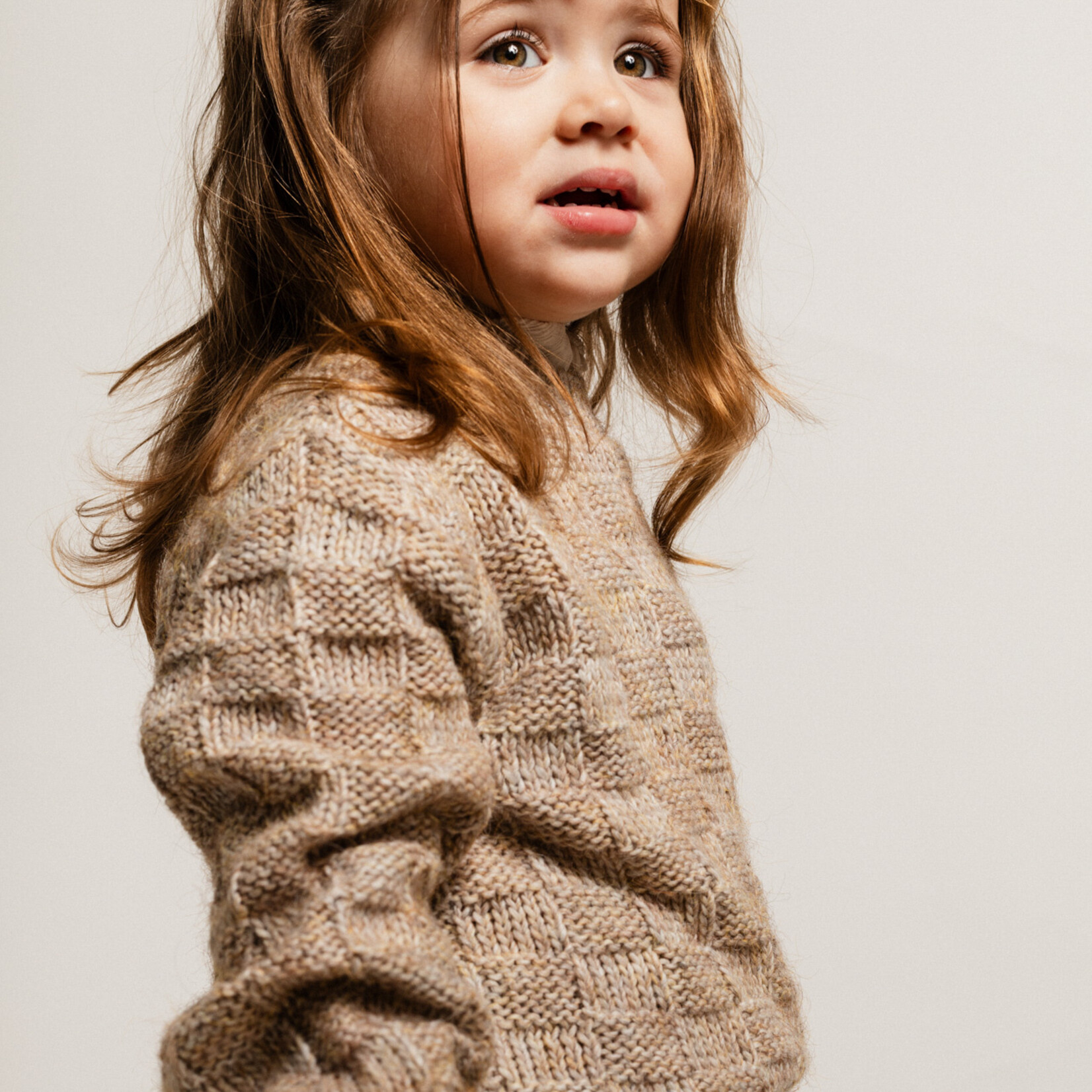 Baje Velan sweater check knit colar