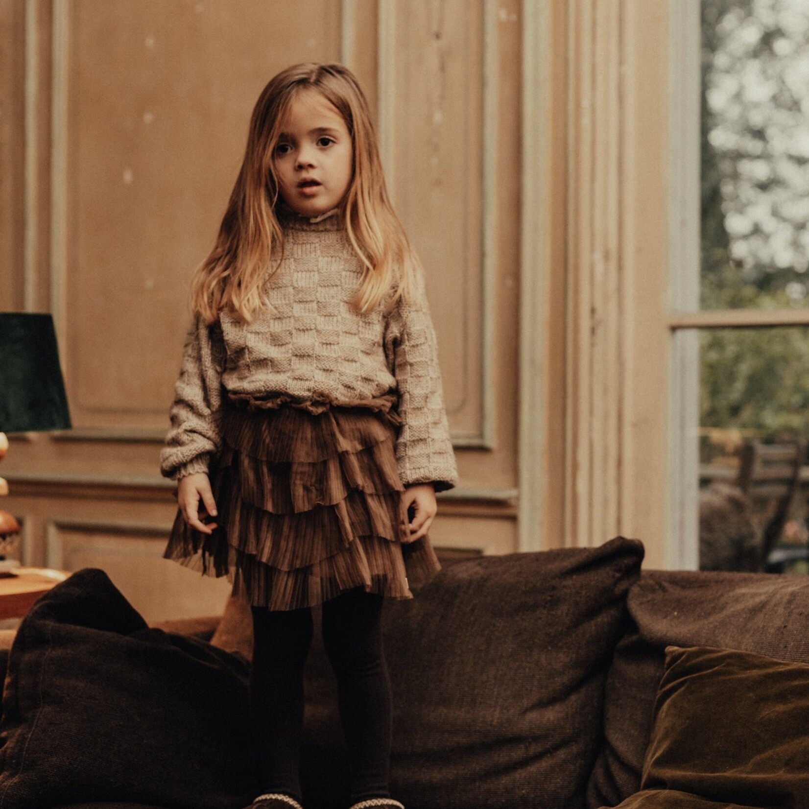 Baje Velan sweater check knit colar