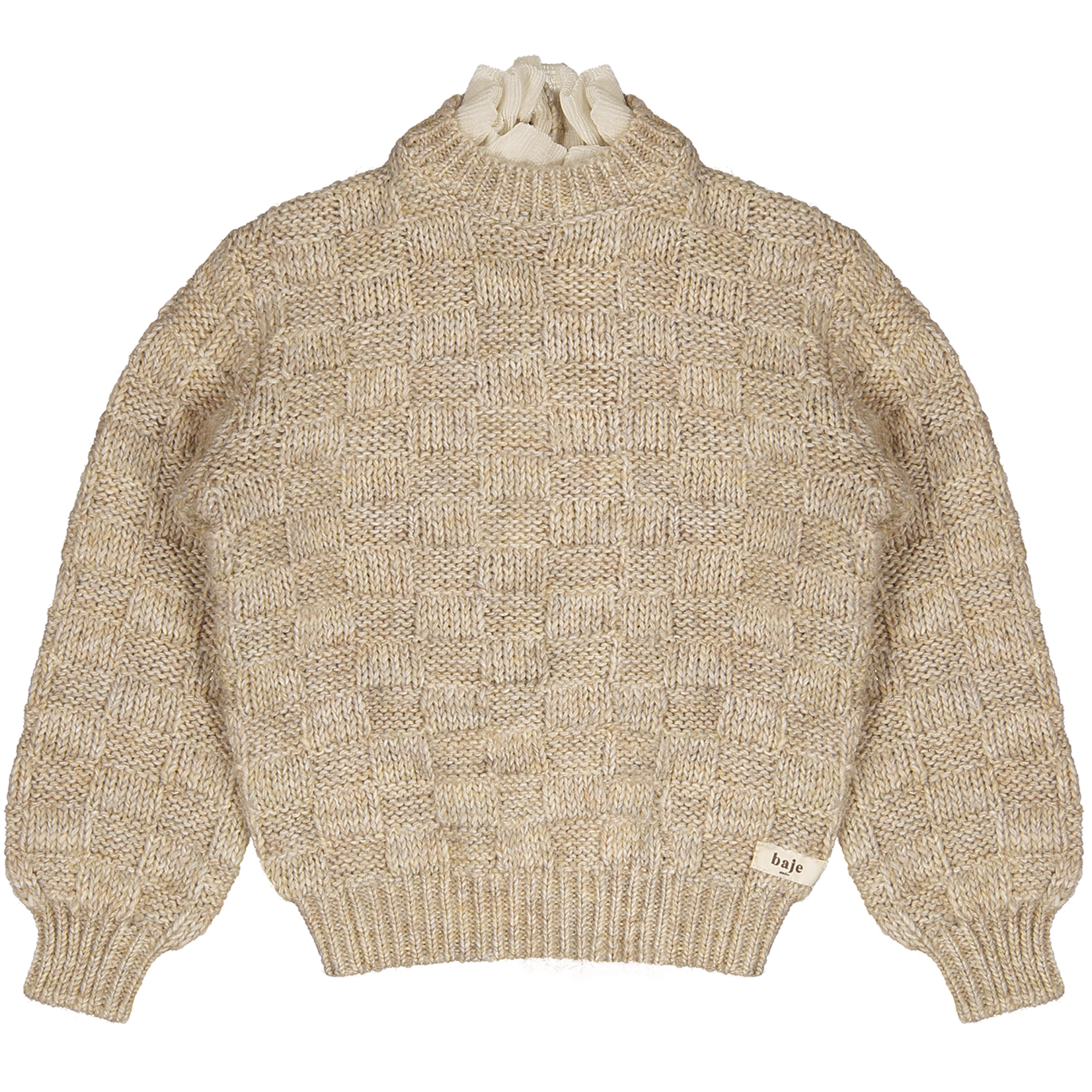 Baje Velan sweater check knit colar