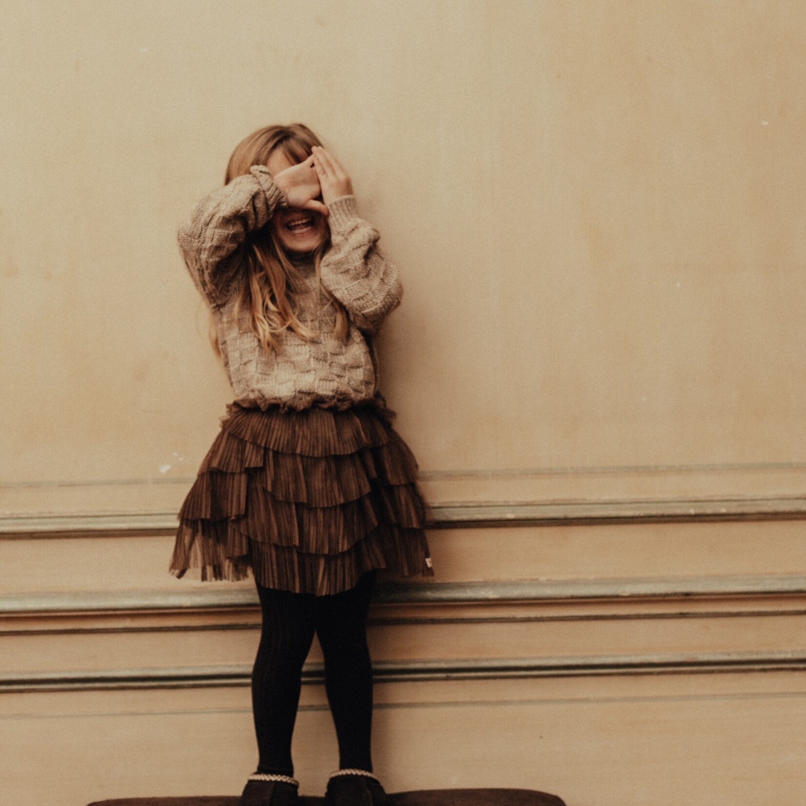 Baje Velan sweater check knit colar