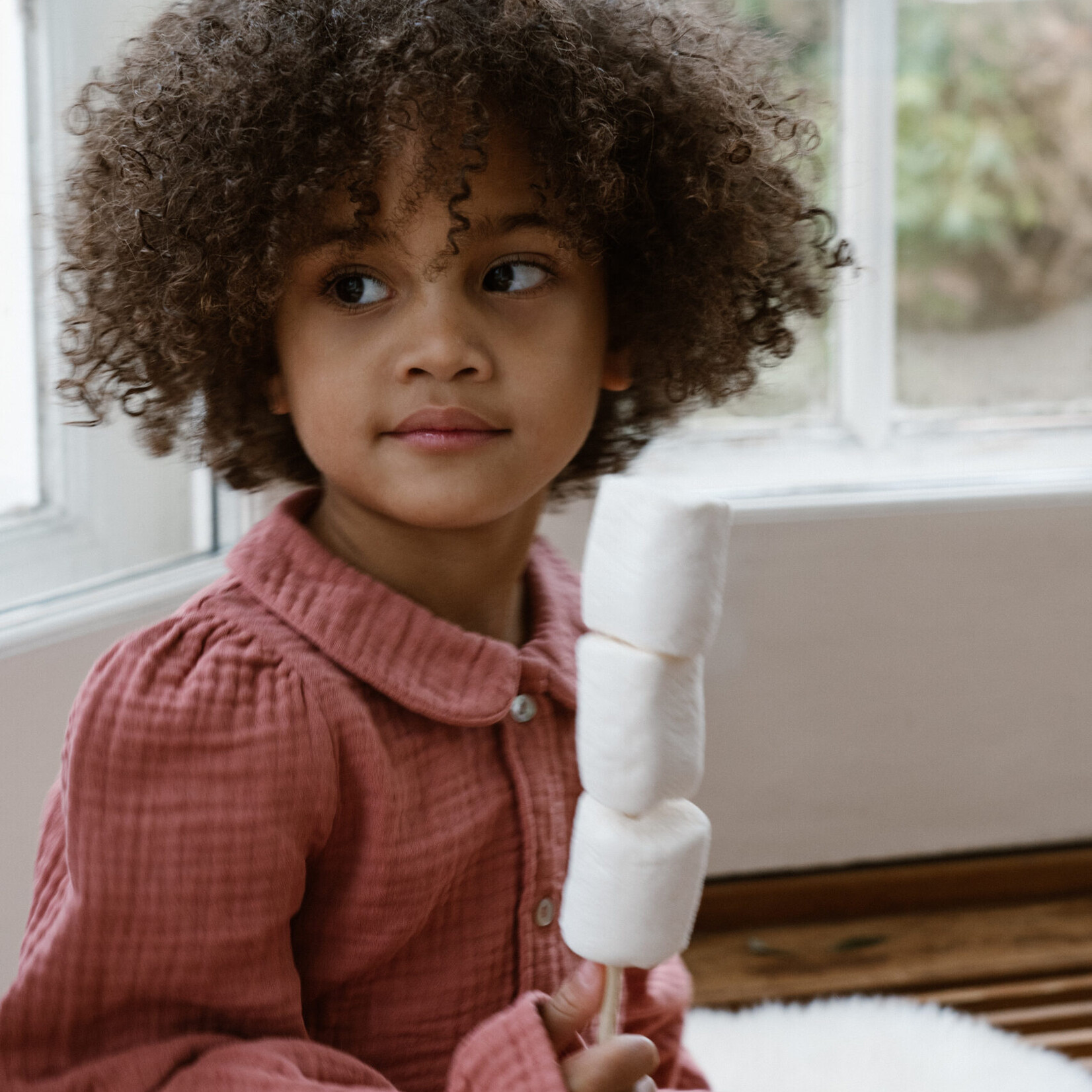 Navy Natural Faye blouse mousseline | brick