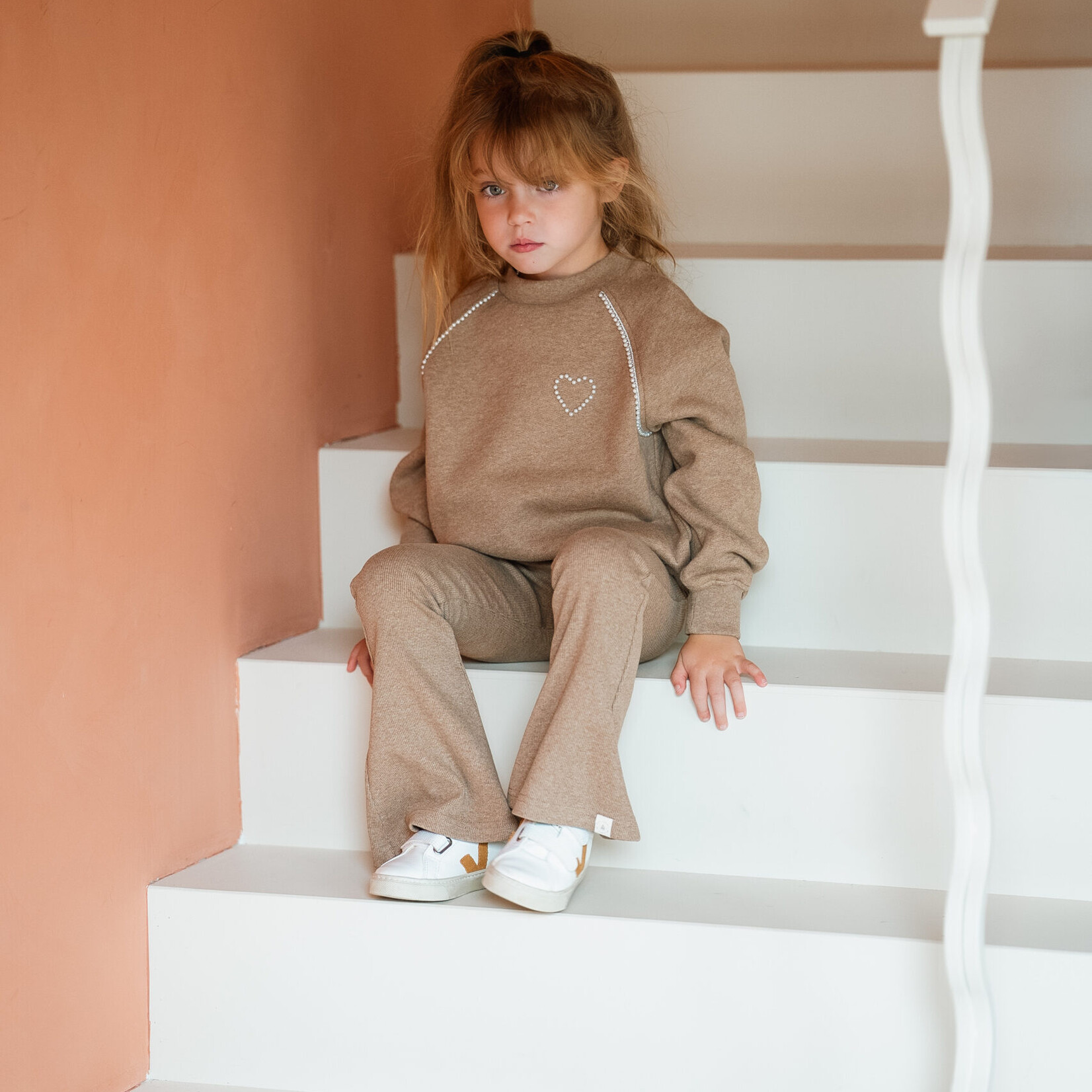 Navy Natural Charlie sweater | brown melange