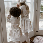 Navy Natural Lily skirt flower broderie
