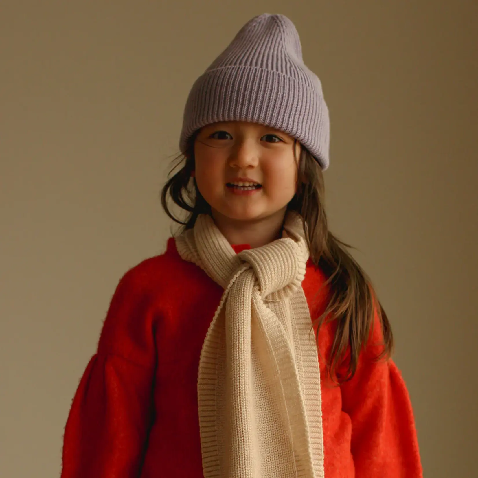Hvid Beanie fonzie kids