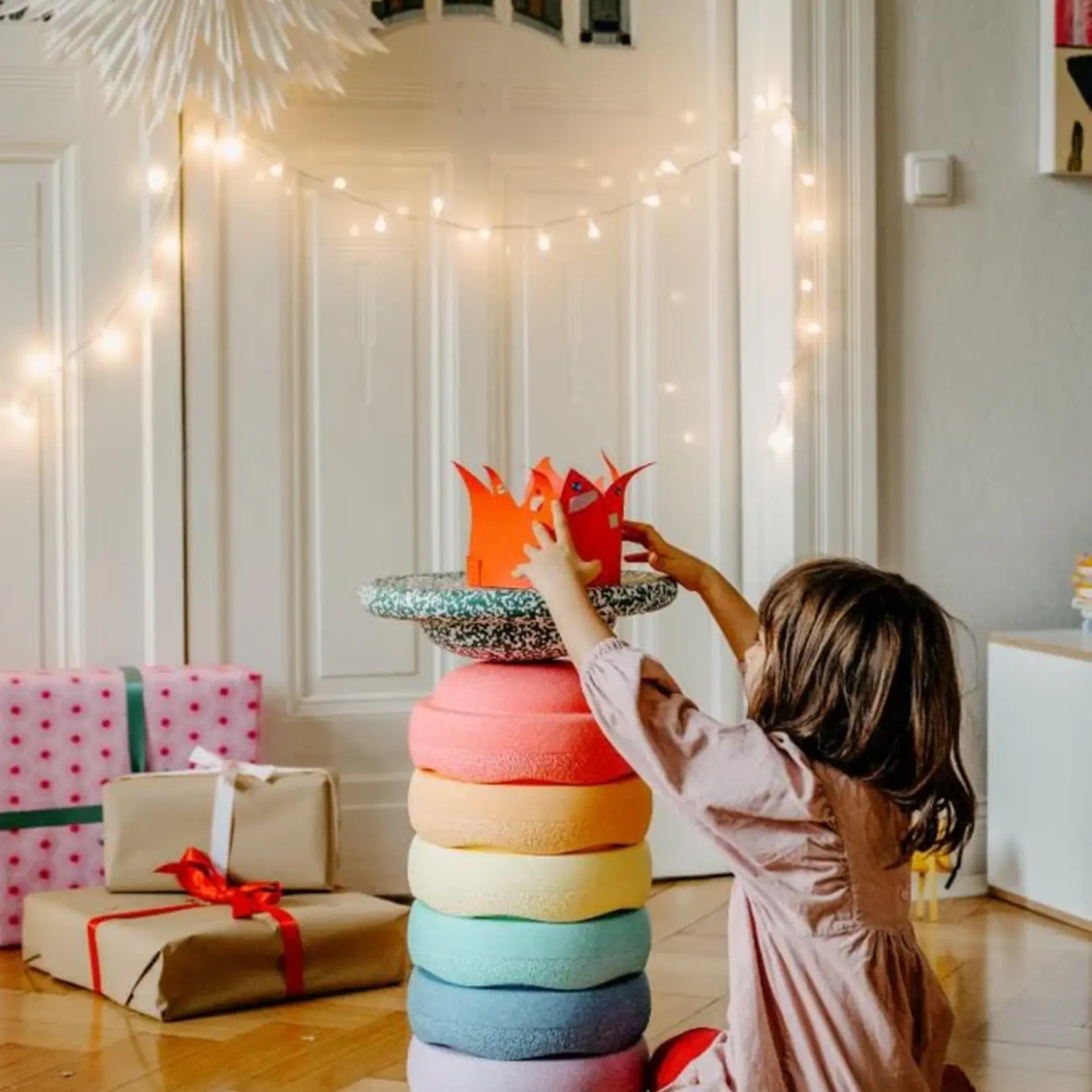 Stapelstein Stapelstein special rainbow set | pastel blush 6 + 1 gratuit