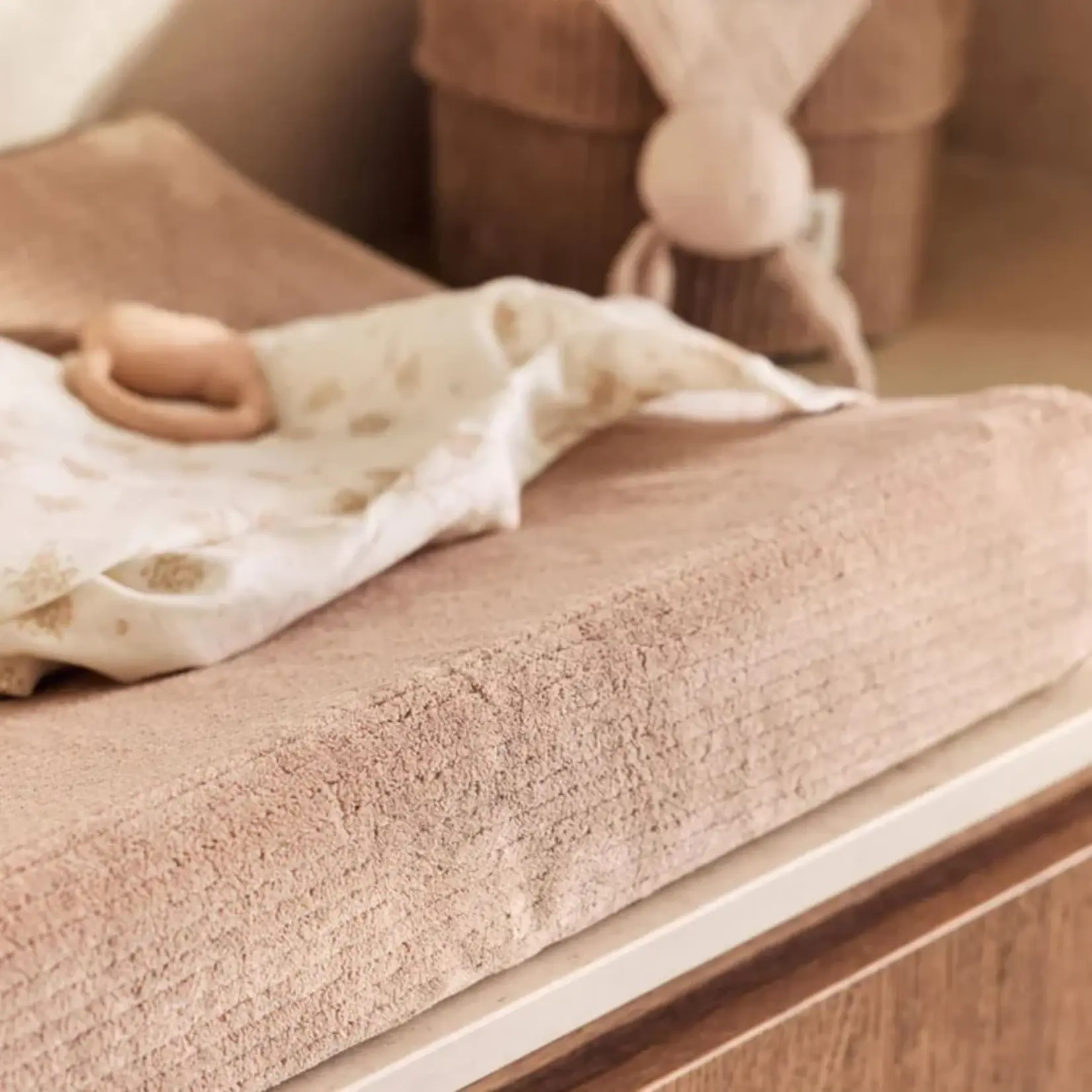 Jollein Changing pad cover cloudy rib | milky coffee