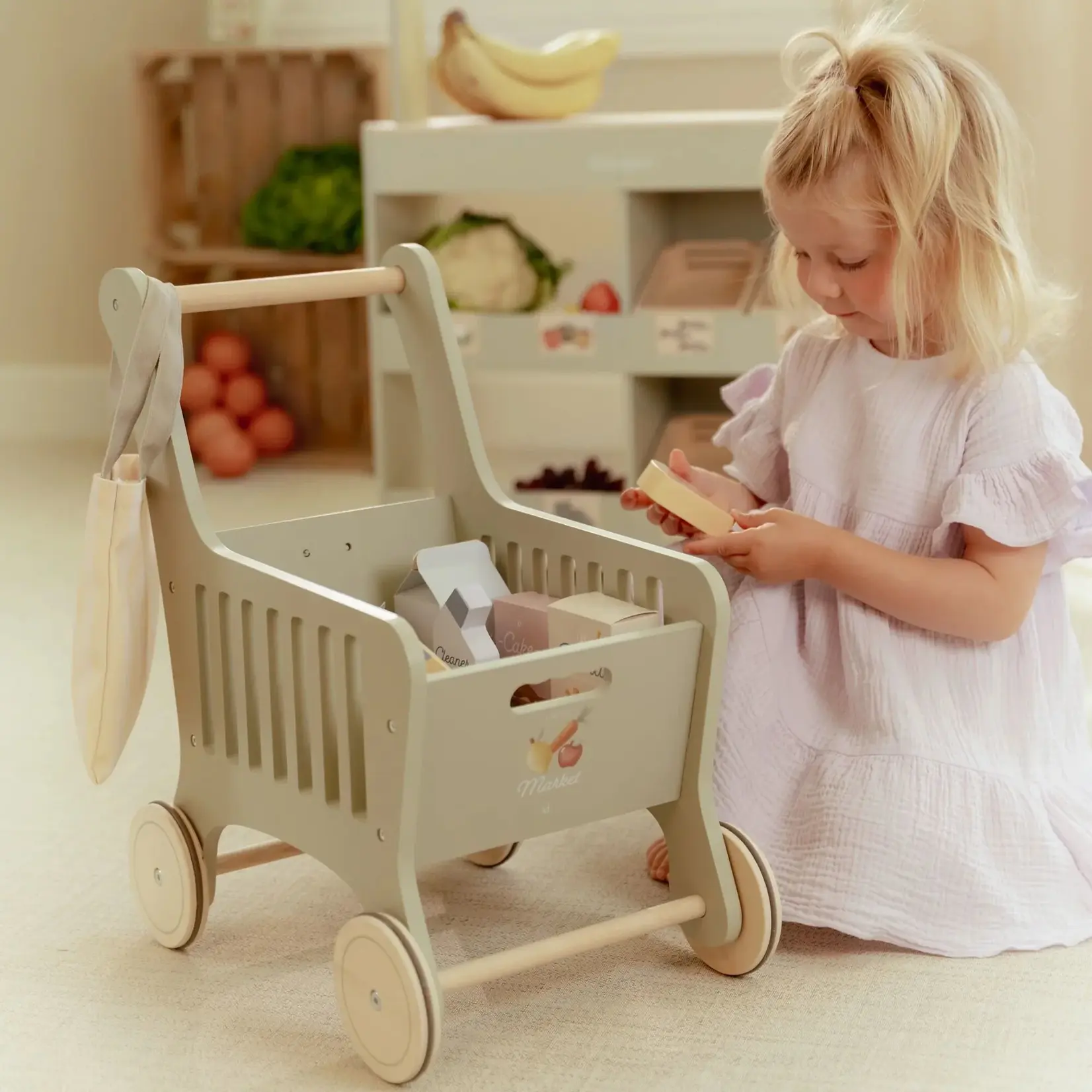 Little Dutch Wooden shopping cart