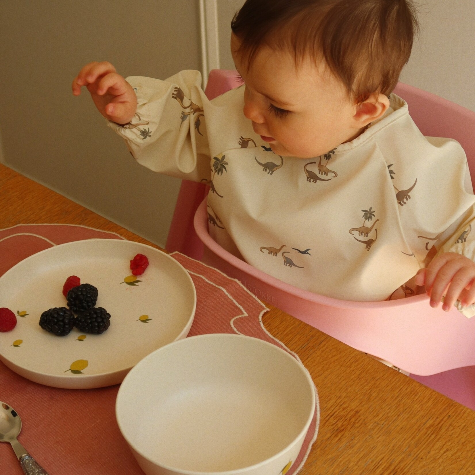 Konges Sløjd 2 pack dinner bib with sleeves | kubi & rain forest