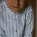 Navy Natural Parker blouse blue linnen stripe