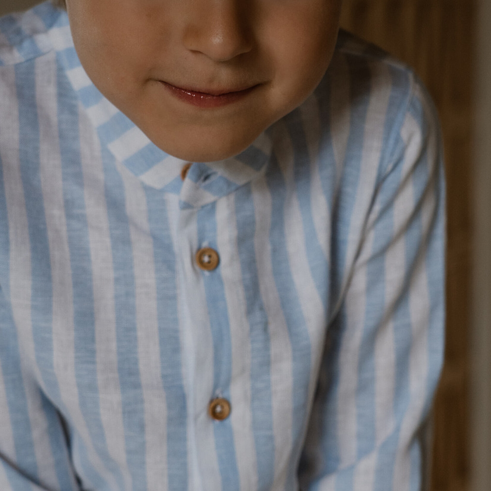 Navy Natural Parker blouse blue linnen stripe