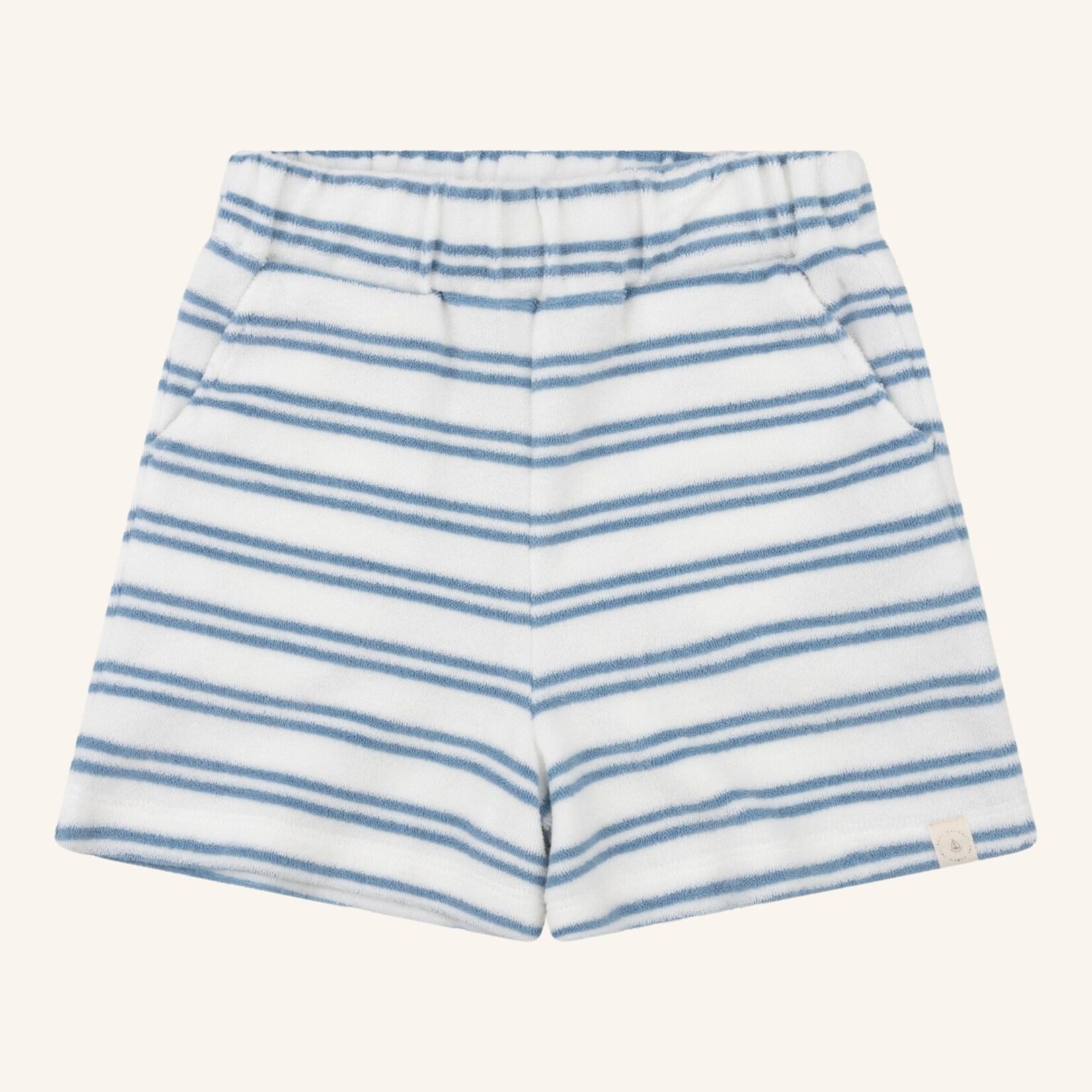 Navy Natural Niels short bath terry blue stripe