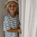 Navy Natural Niels short bath terry blue stripe