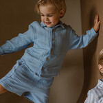 Navy Natural Niels short blue mousseline